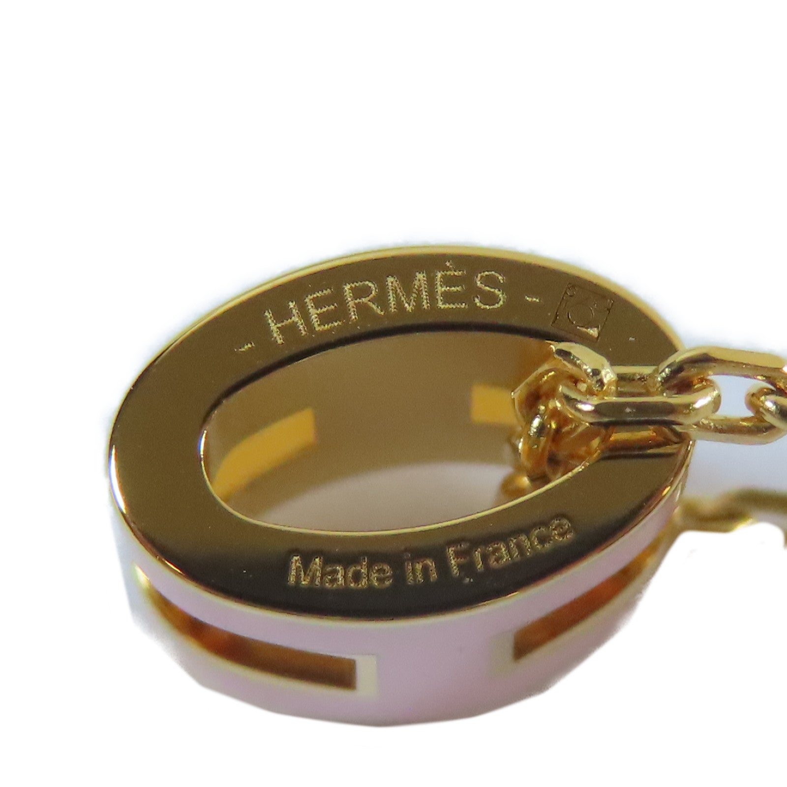 HERMES 金屬Pop H Necklace項鍊金色/粉紅色#40cm