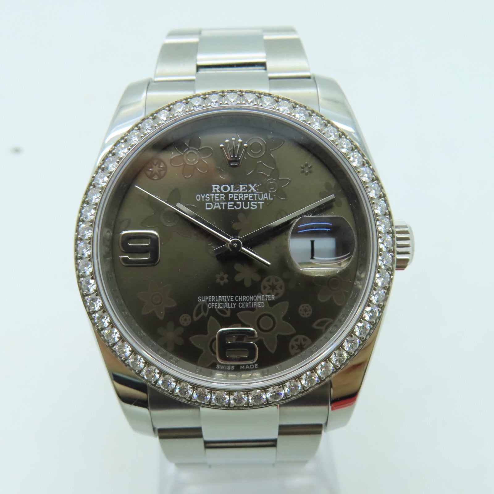 ROLEX BOX4個HK ROLEX Oyster Perpetual Datejust不鏽鋼鑽石手錶自動機芯啡色