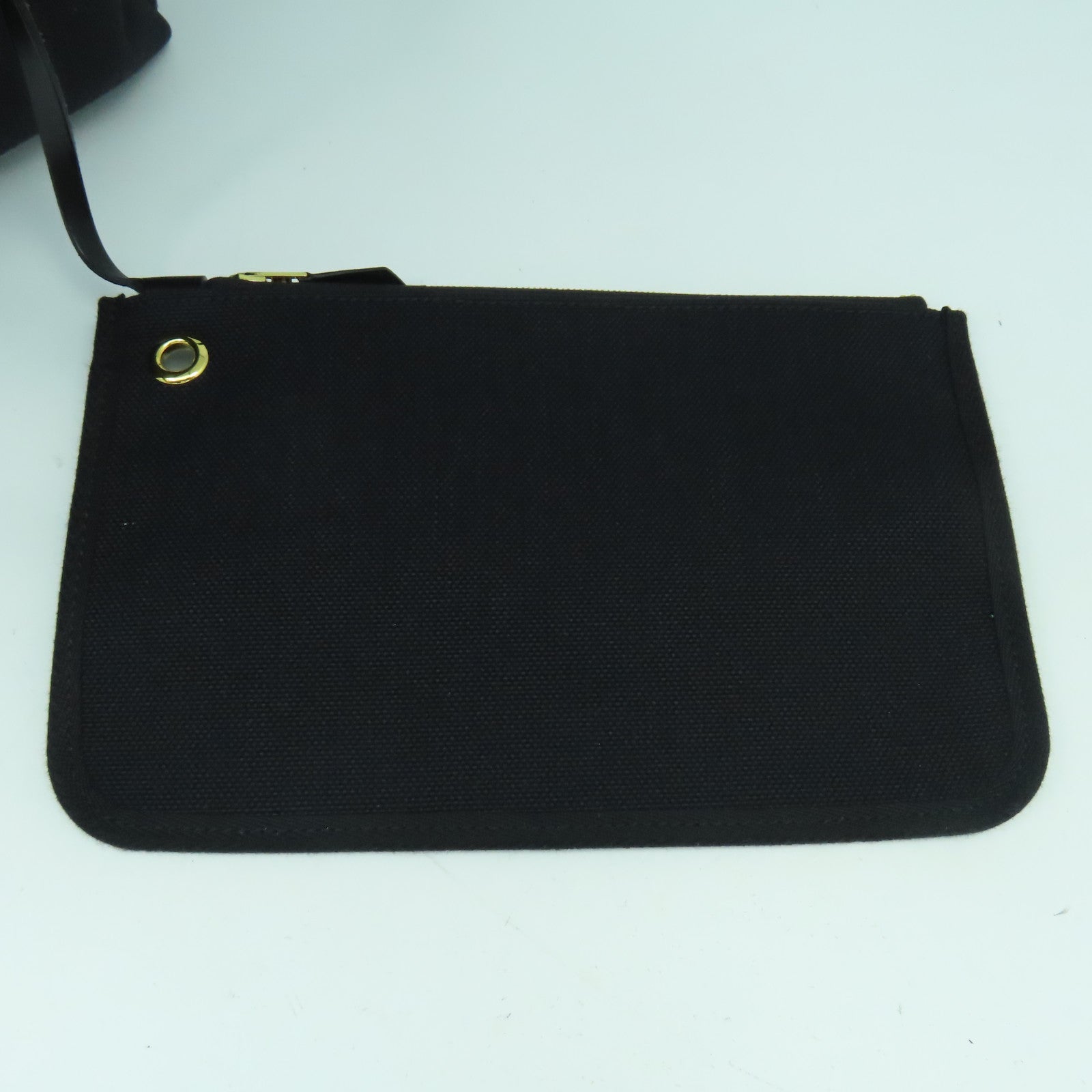 HERMES 帆布Herbag PM金扣手挽肩背兩用袋黑色