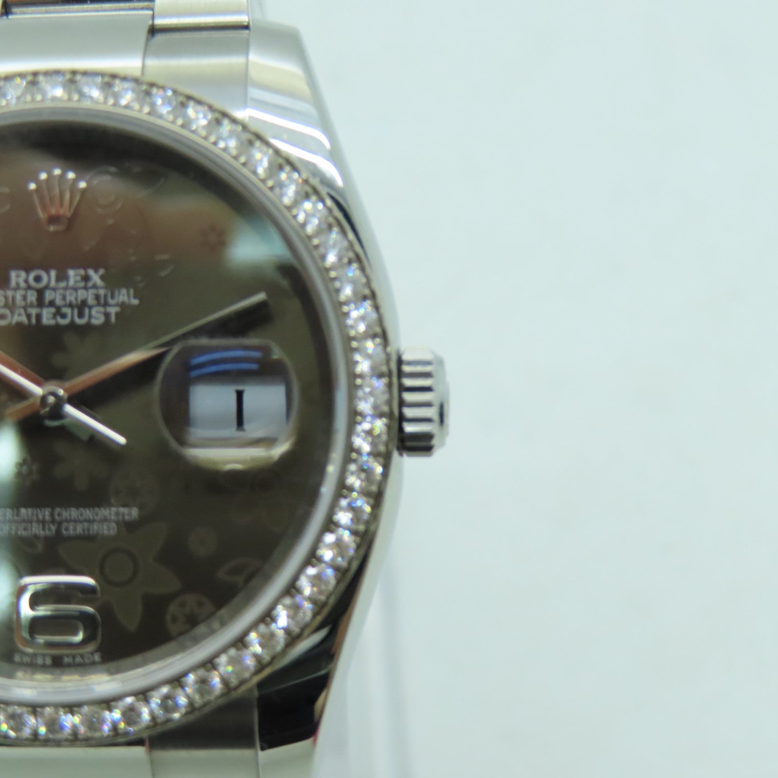 ROLEX Oyster Perpetual Datejust不鏽鋼鑽石手錶自動機芯啡色