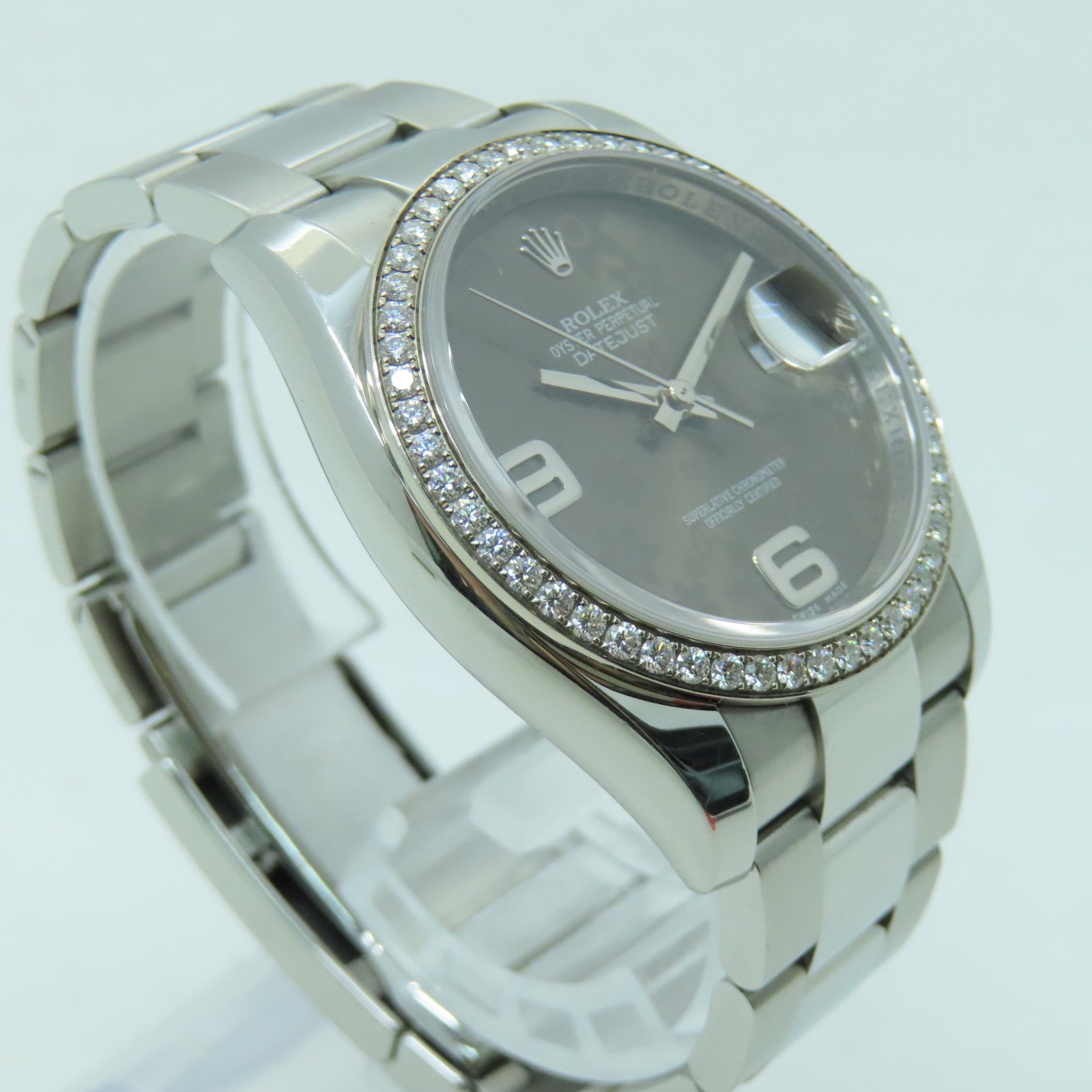 ROLEX Oyster Perpetual Datejust不鏽鋼鑽石手錶自動機芯啡色