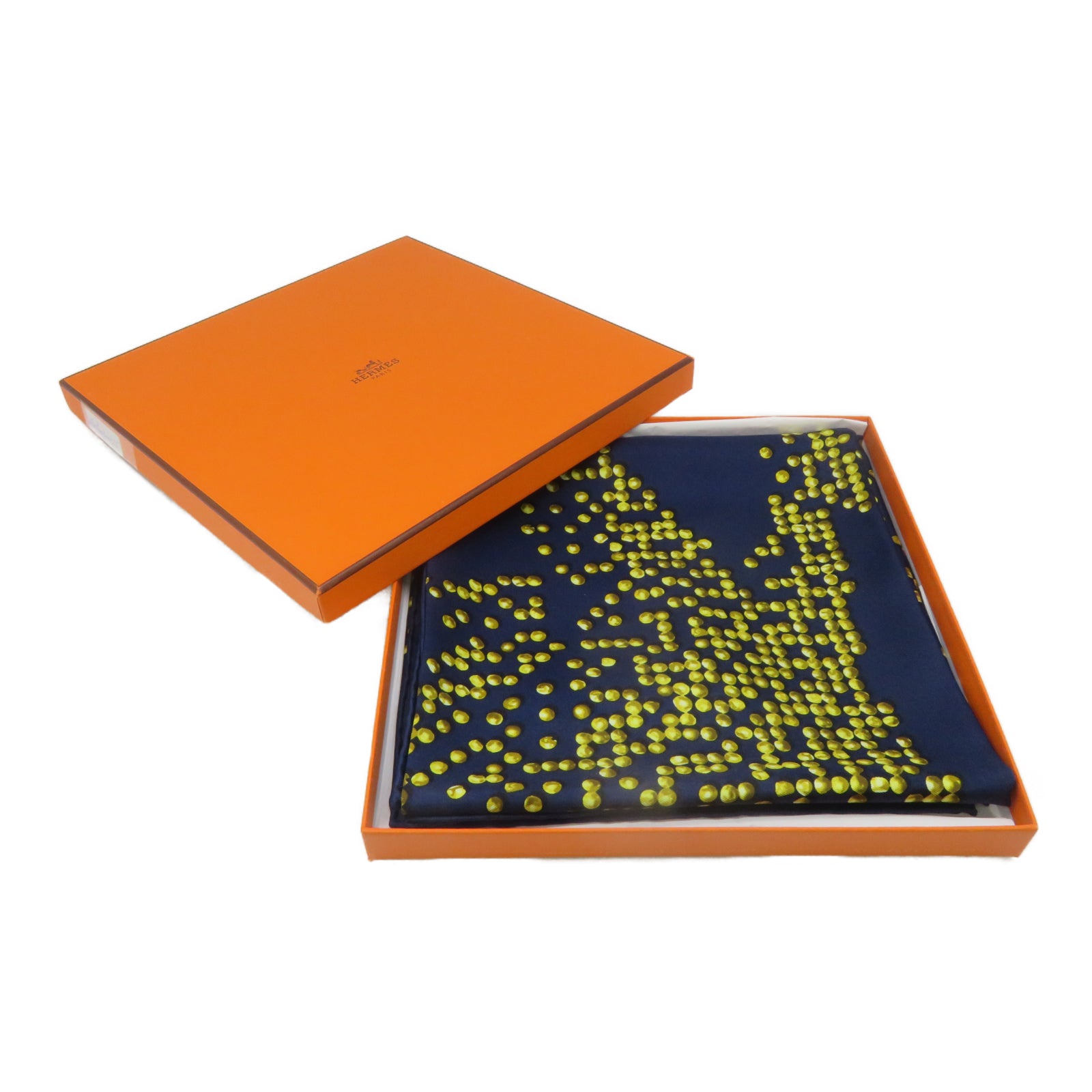 HERMES [Sharp Discount] Silk Scarf Navy Blue