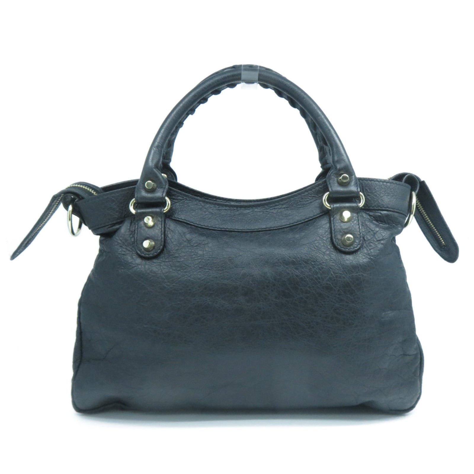BALENCIAGA 牛皮皮革2 Way Shoulder Bag金扣手挽肩背兩用袋黑色