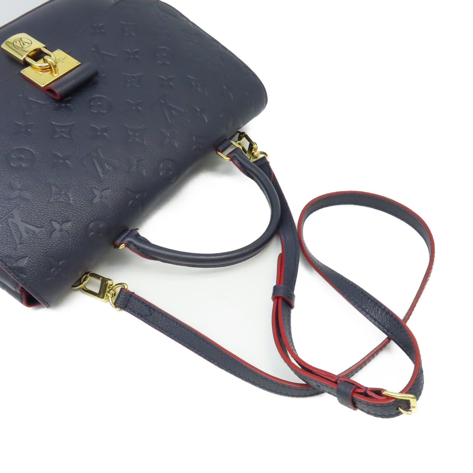 LOUIS VUITTON  Monogram Empreinte Marignan 2Way Shoulder Bag金扣手挽肩兩用袋寶藍色/紅色