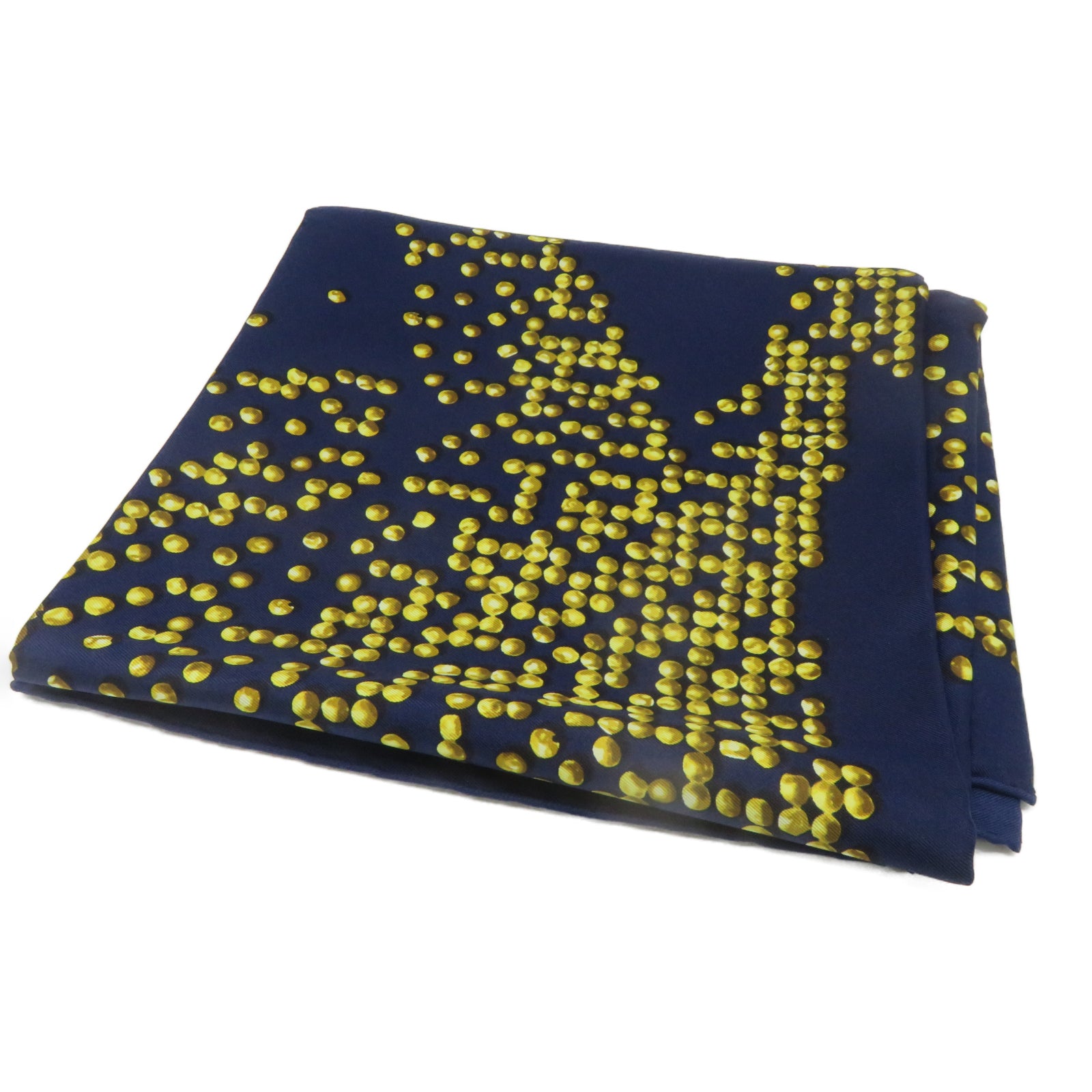 HERMES [Sharp Discount] Silk Scarf Navy Blue