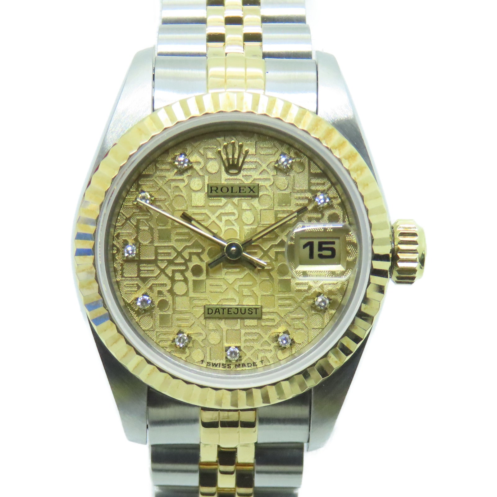 ROLEX Datejust 18K黄金/不锈钢手表石英机芯金色