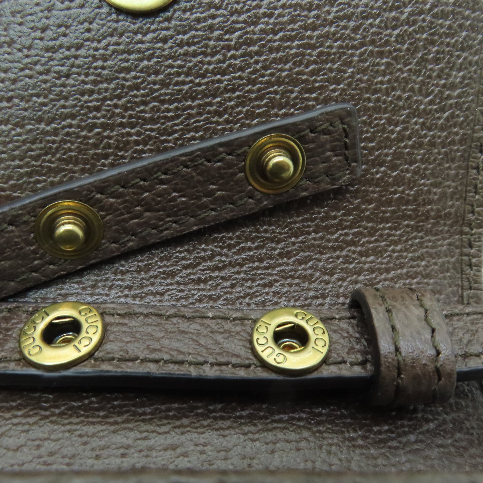 GUCCI 塗層帆布OPHIDIA金扣肩背袋米色/棕色