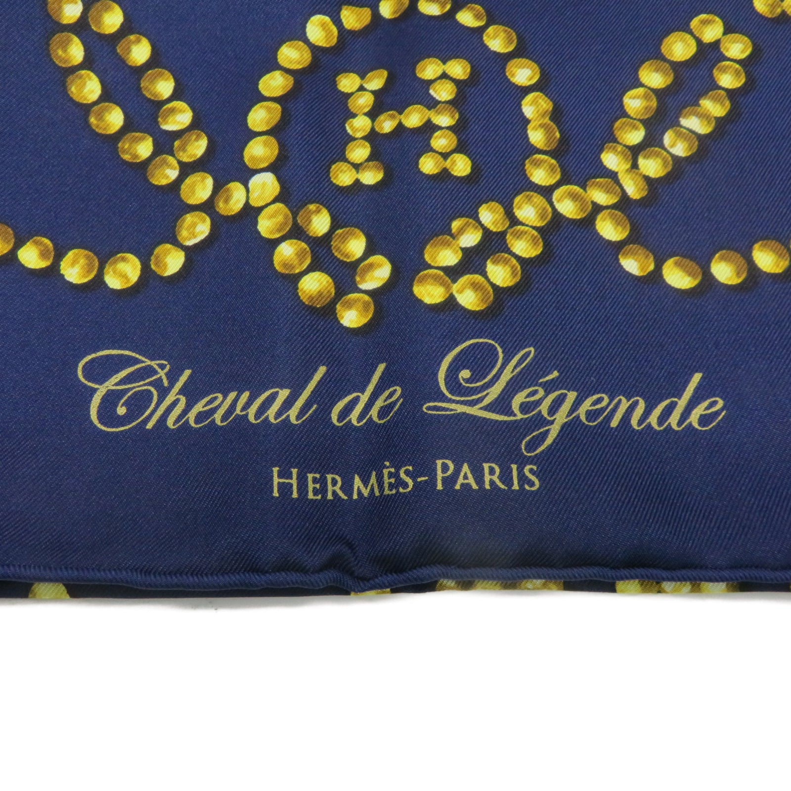 HERMES [Sharp Discount] Silk Scarf Navy Blue