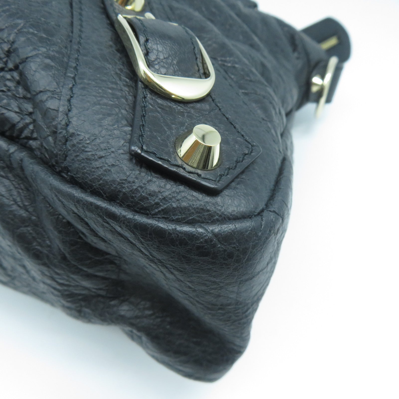 BALENCIAGA 牛皮皮革2 Way Shoulder Bag金扣手挽肩背兩用袋黑色