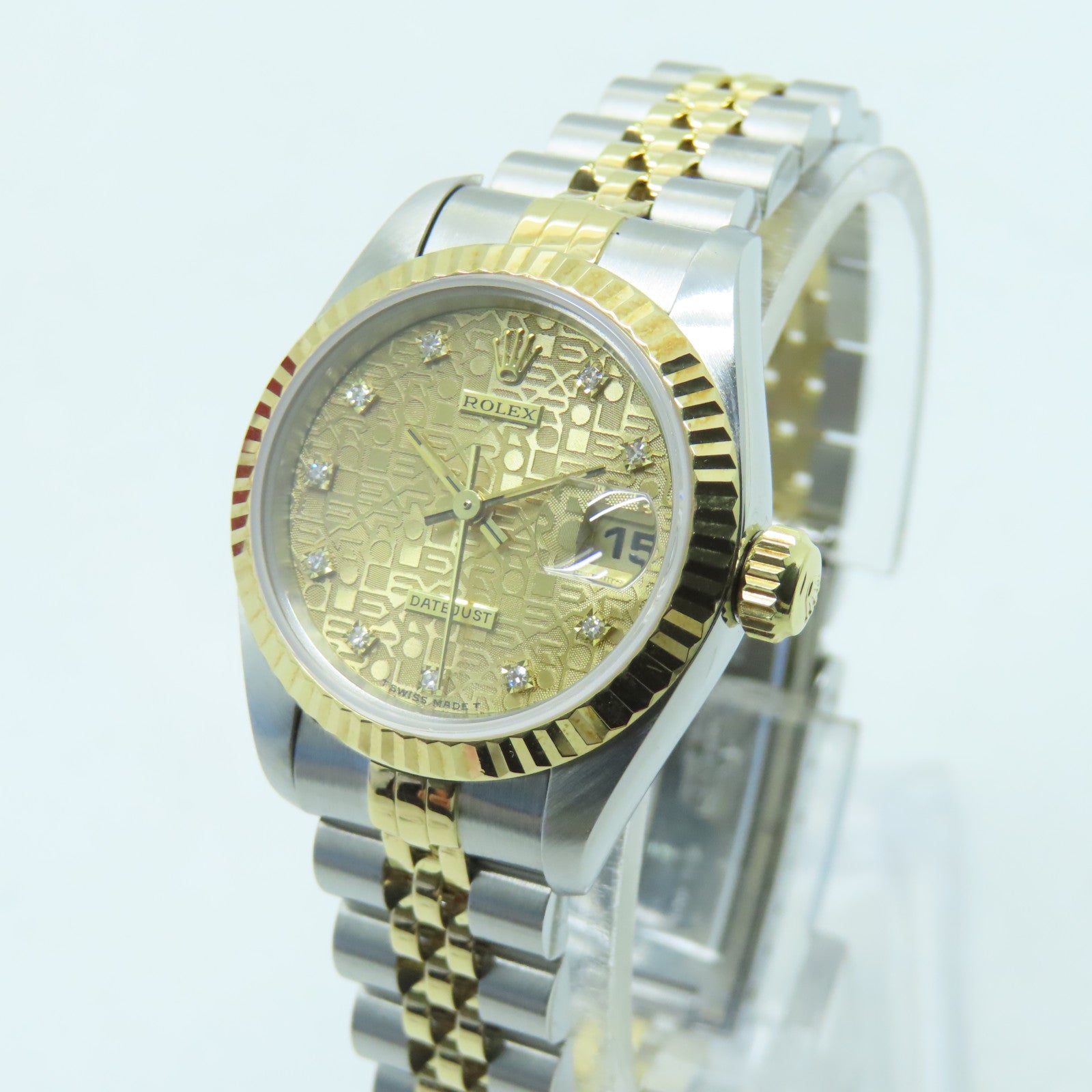 ROLEX Datejust 18K黄金/不锈钢手表石英机芯金色