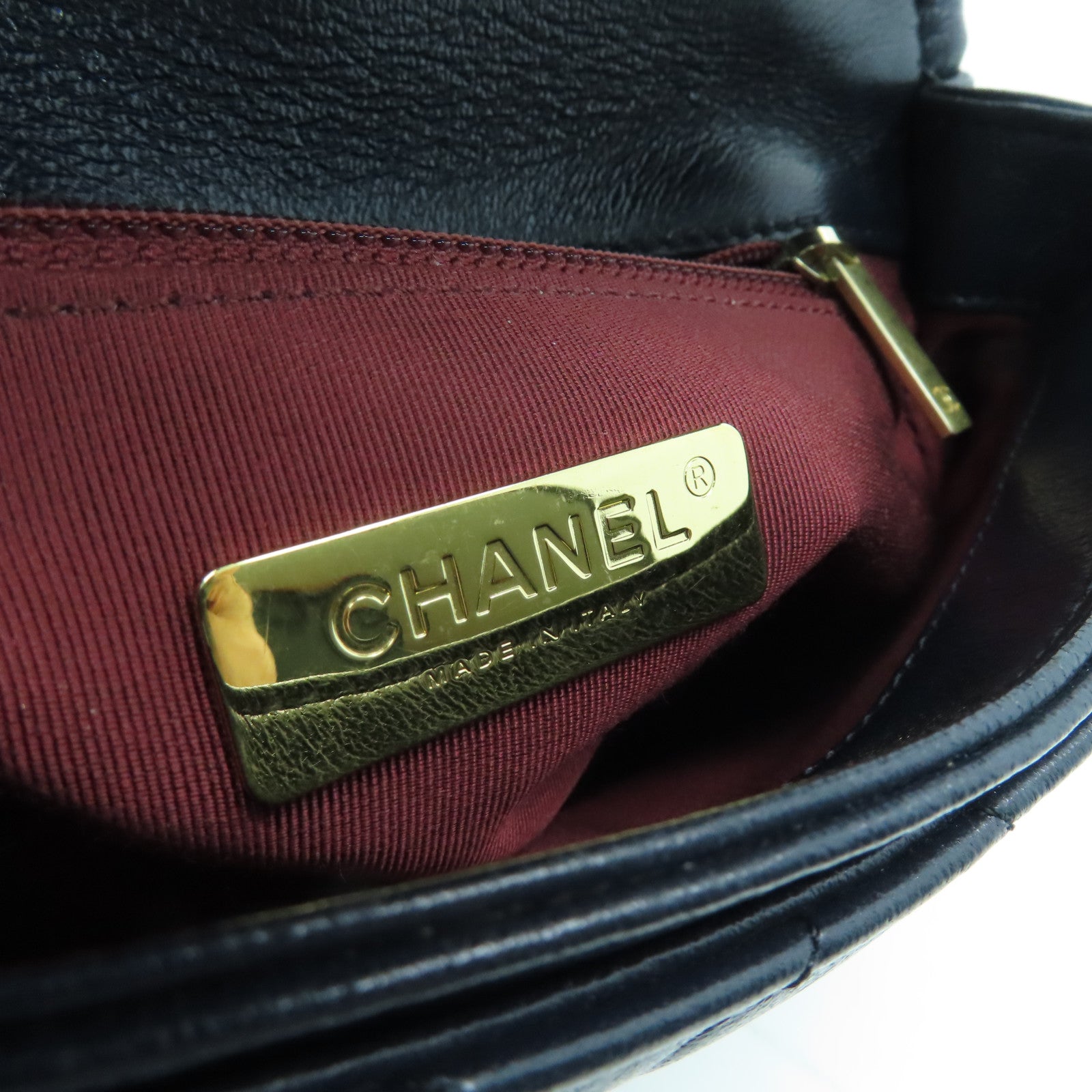 CHANEL rhombic sheepskin leather Chain Shoulder gold buckle shoulder bag dark blue