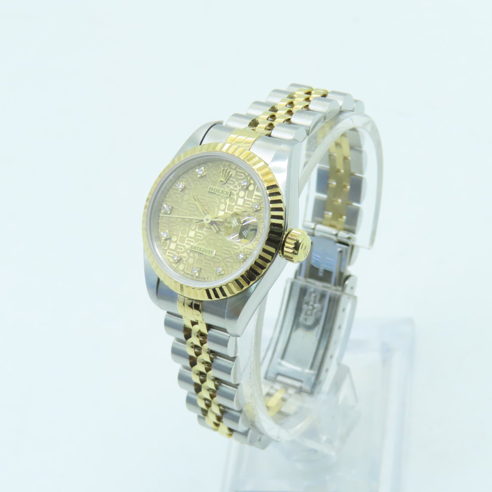 ROLEX Datejust 18K黄金/不锈钢手表石英机芯金色