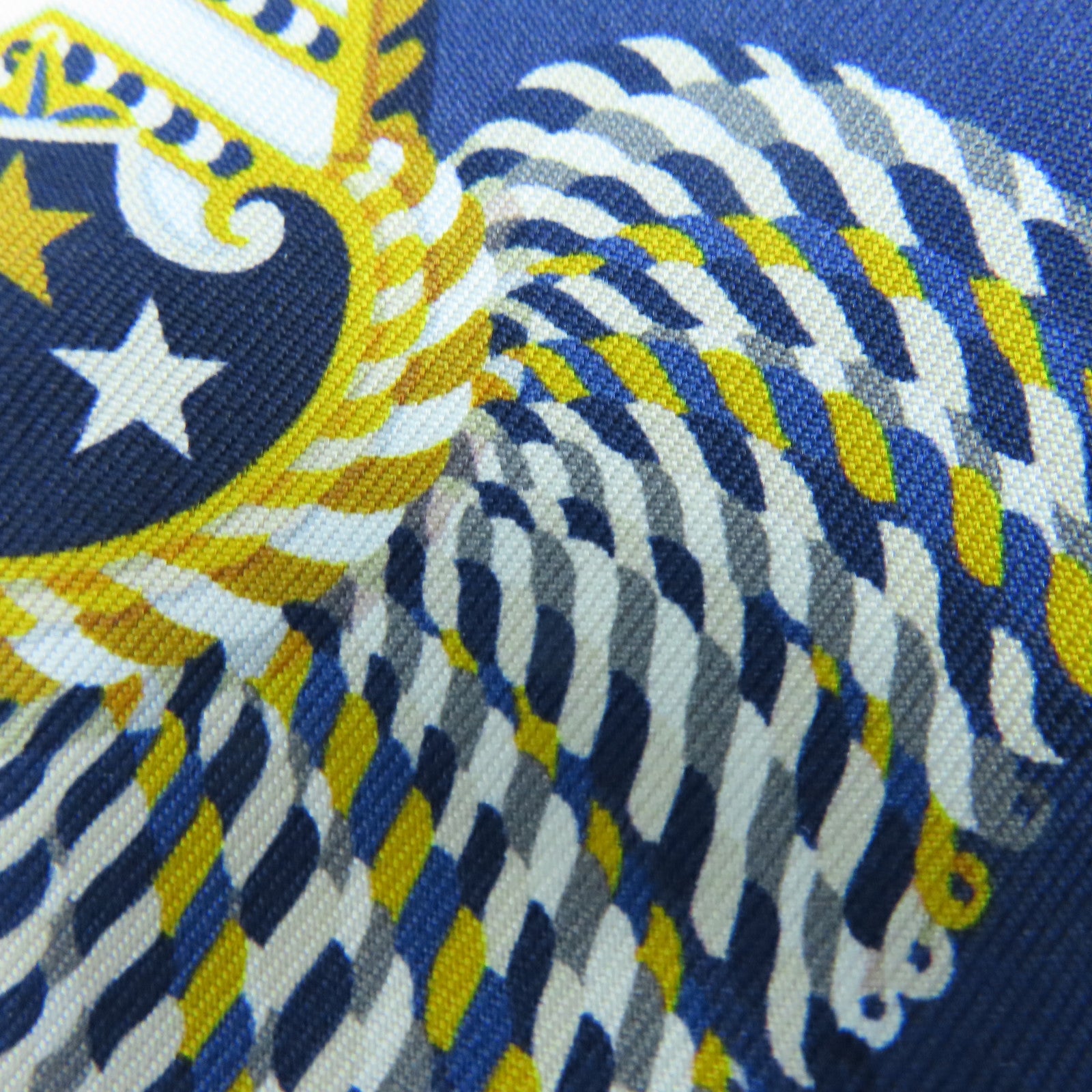 HERMES 絲質Twilly絲巾海軍藍色/黃色
