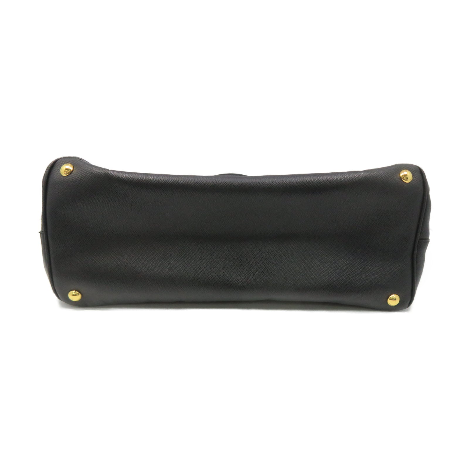 PRADA 牛皮皮革Handbag金扣手挽袋黑色