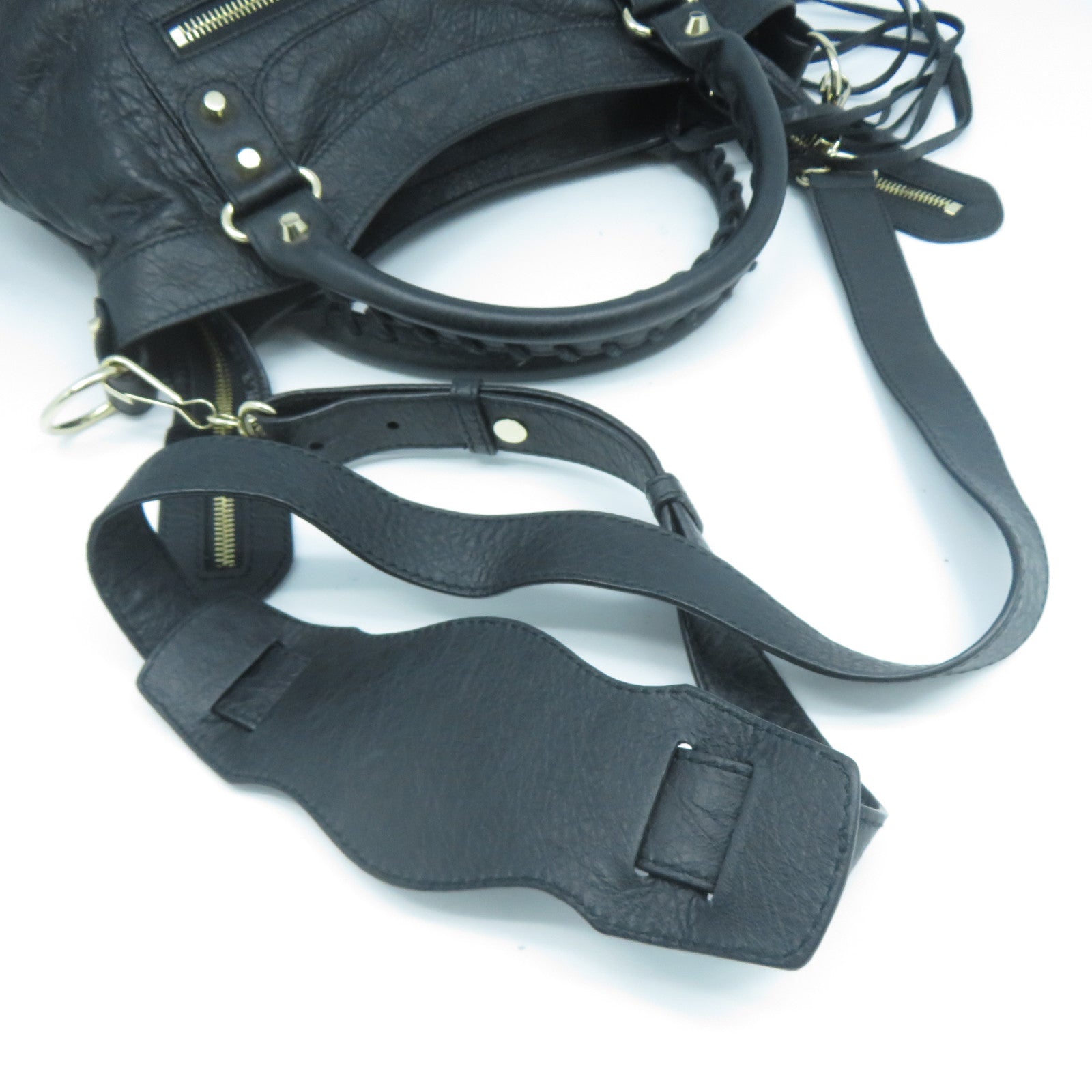BALENCIAGA 牛皮皮革2 Way Shoulder Bag金扣手挽肩背兩用袋黑色