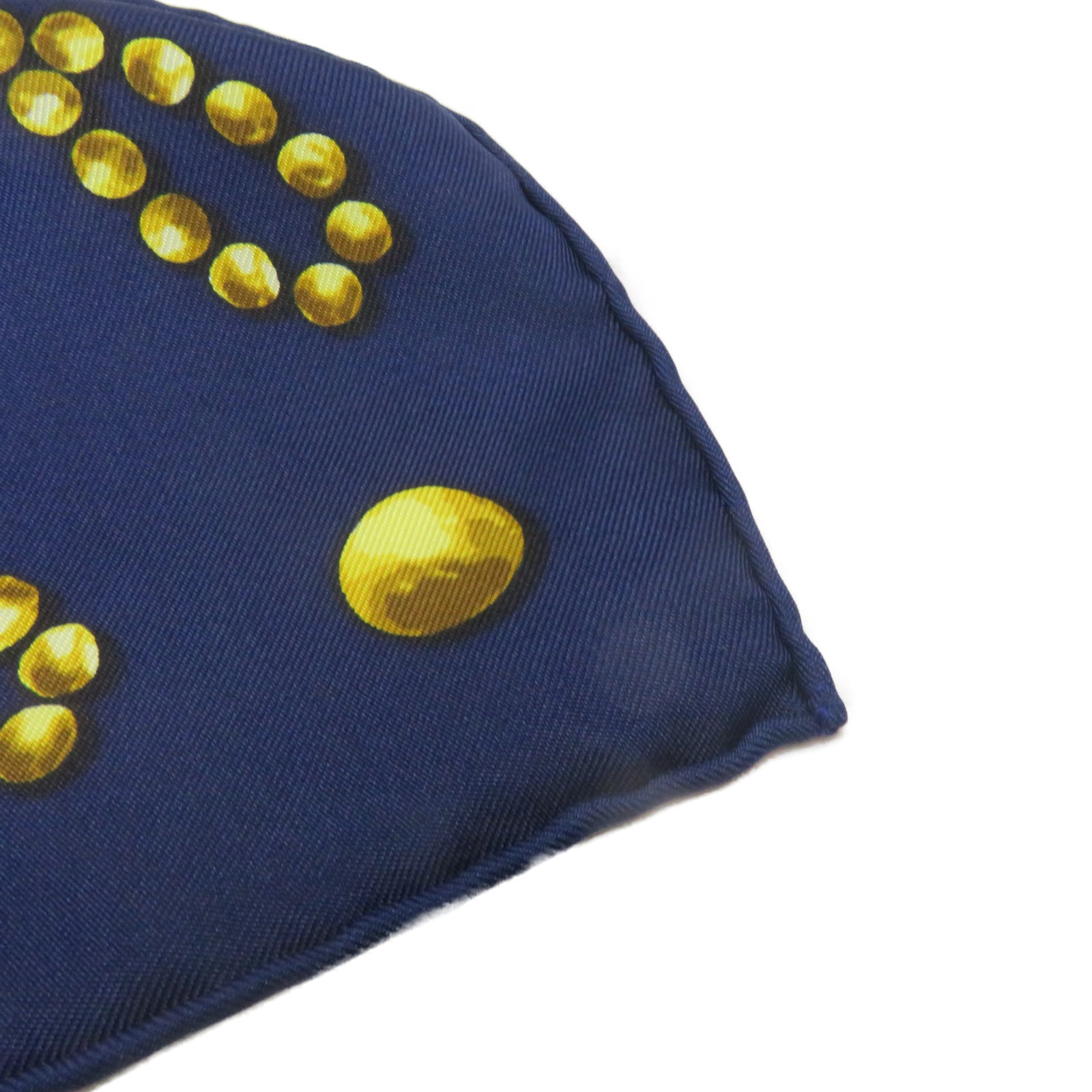 HERMES [Sharp Discount] Silk Scarf Navy Blue
