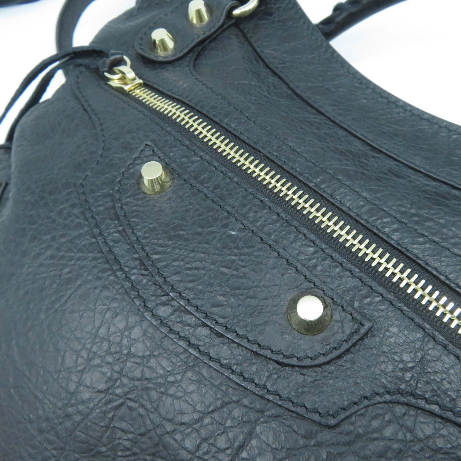 BALENCIAGA 牛皮皮革2 Way Shoulder Bag金扣手挽肩背兩用袋黑色