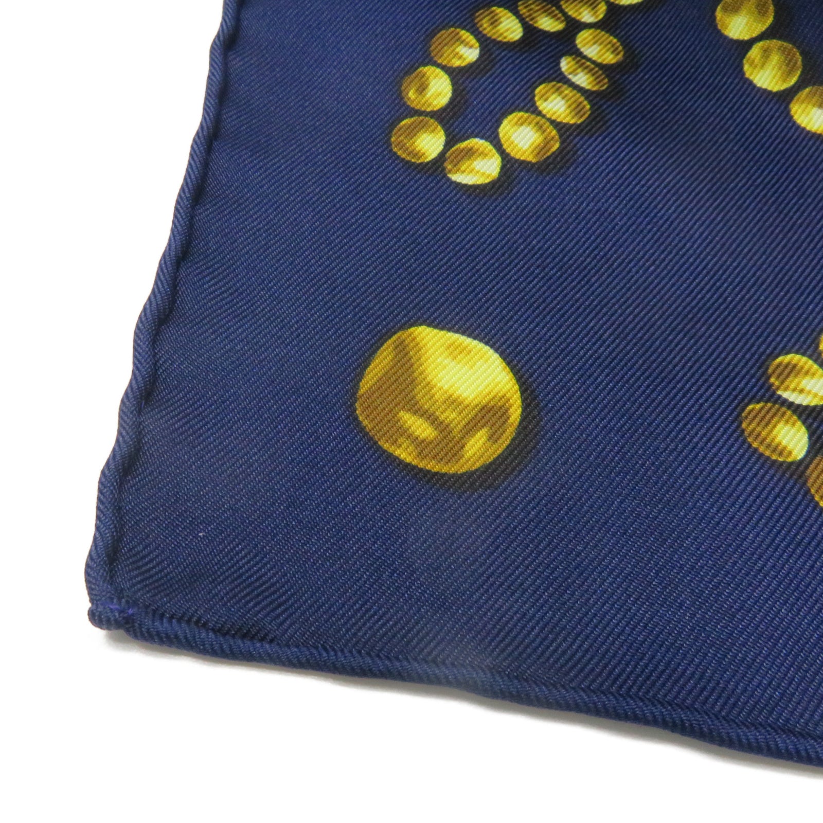 HERMES [Sharp Discount] Silk Scarf Navy Blue