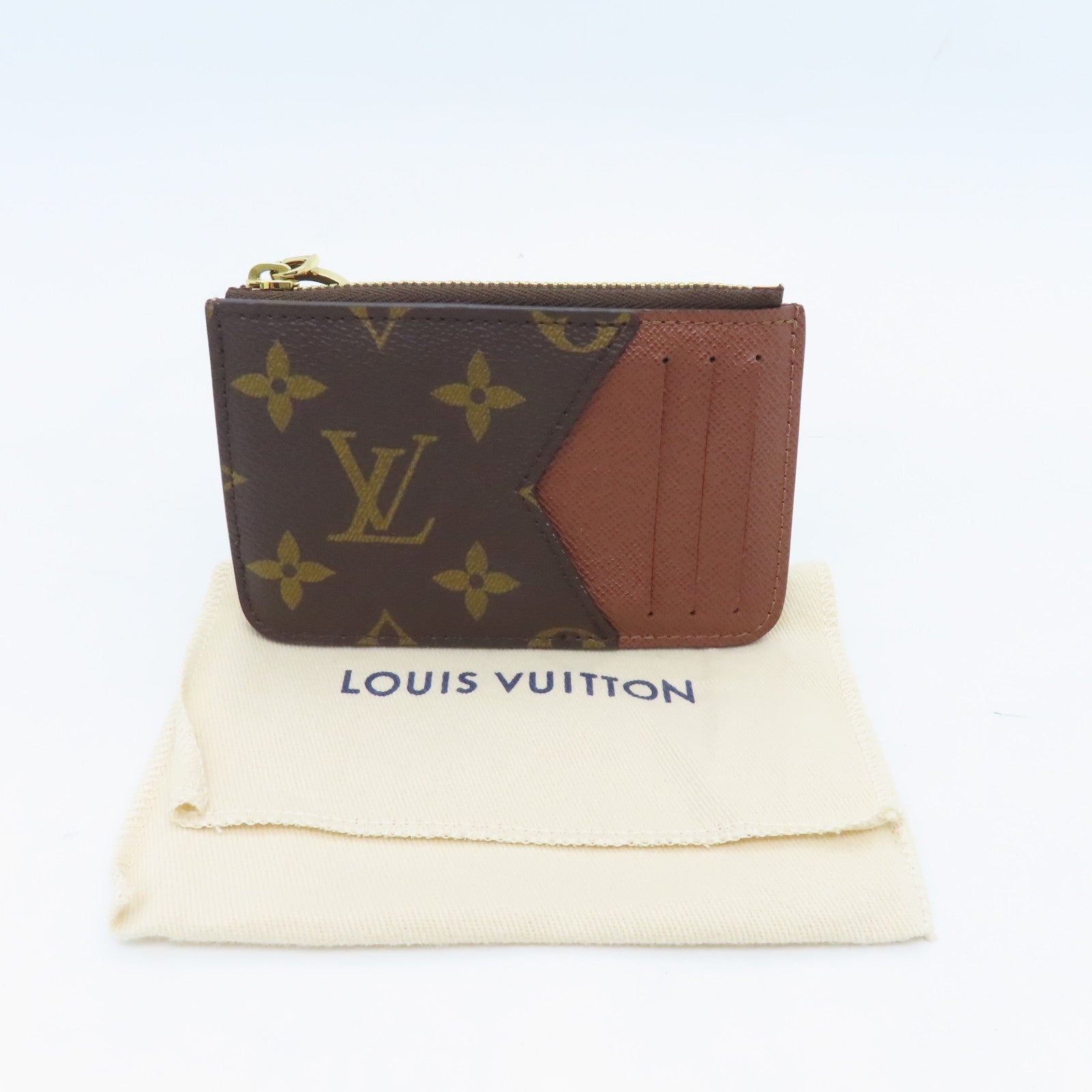 LOUIS VUITTON Monogram Romy Gold Buckle Coin Purse Brown