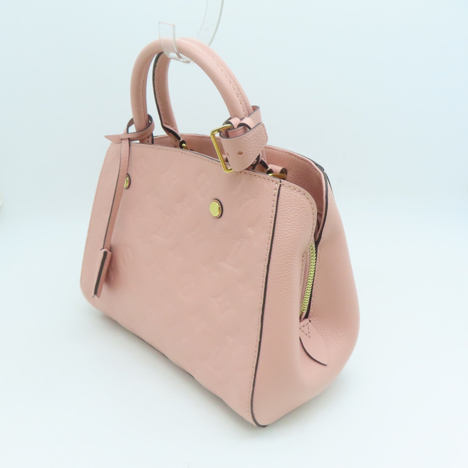 LOUIS VUITTON Monogram Montaigne BB way Shoulder gold buckle handle shoulder bag pink