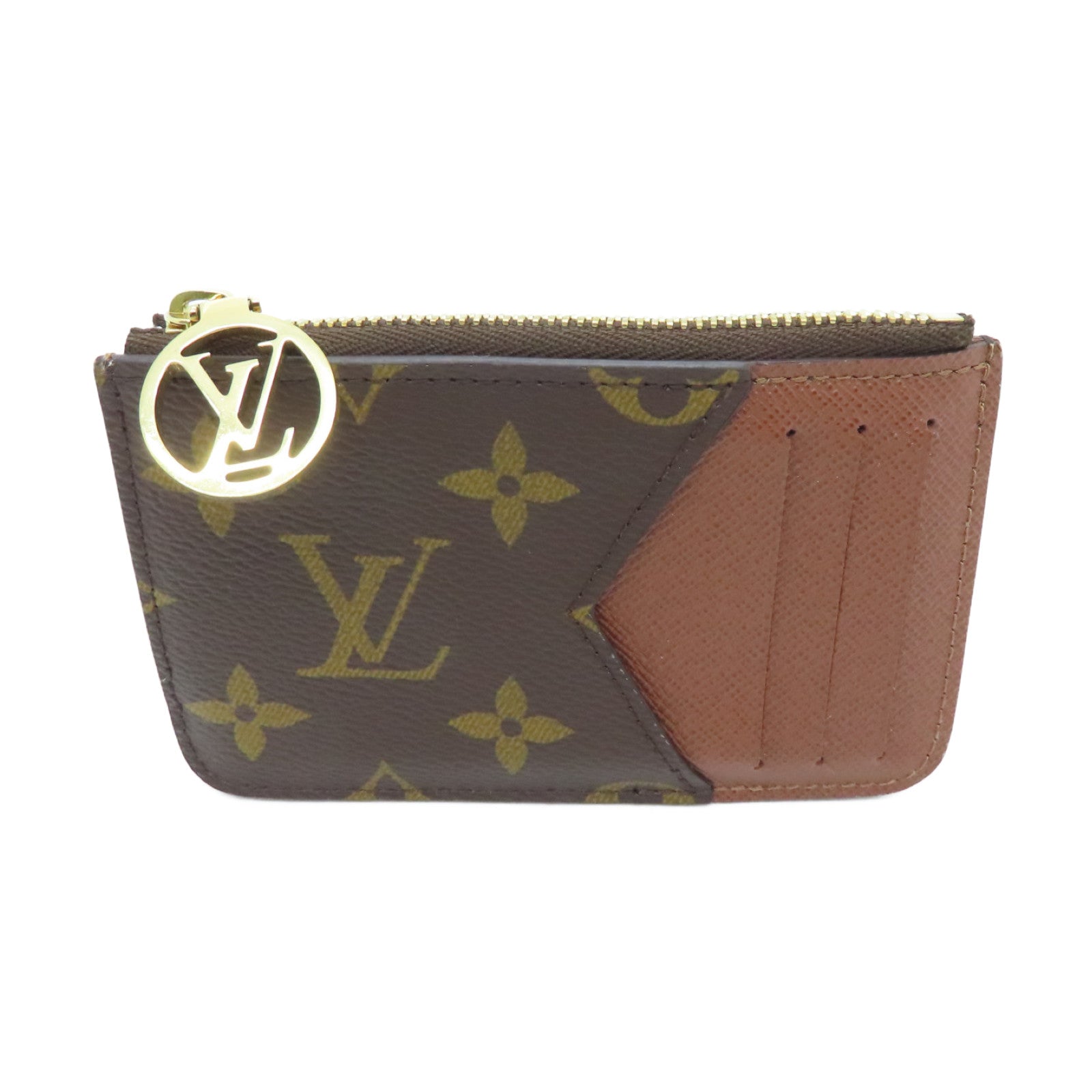 LOUIS VUITTON Monogram Romy Gold Buckle Coin Purse Brown