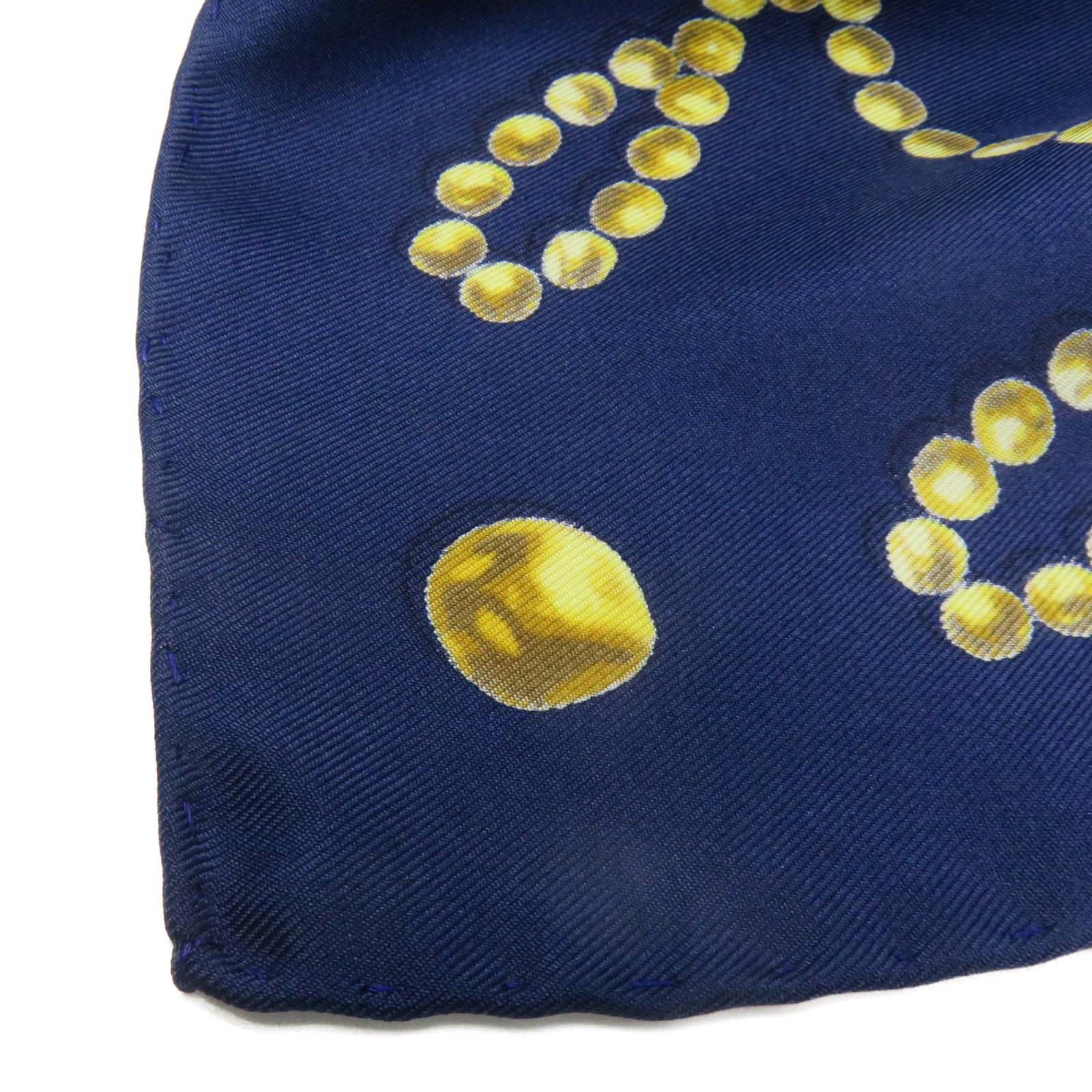 HERMES [Sharp Discount] Silk Scarf Navy Blue