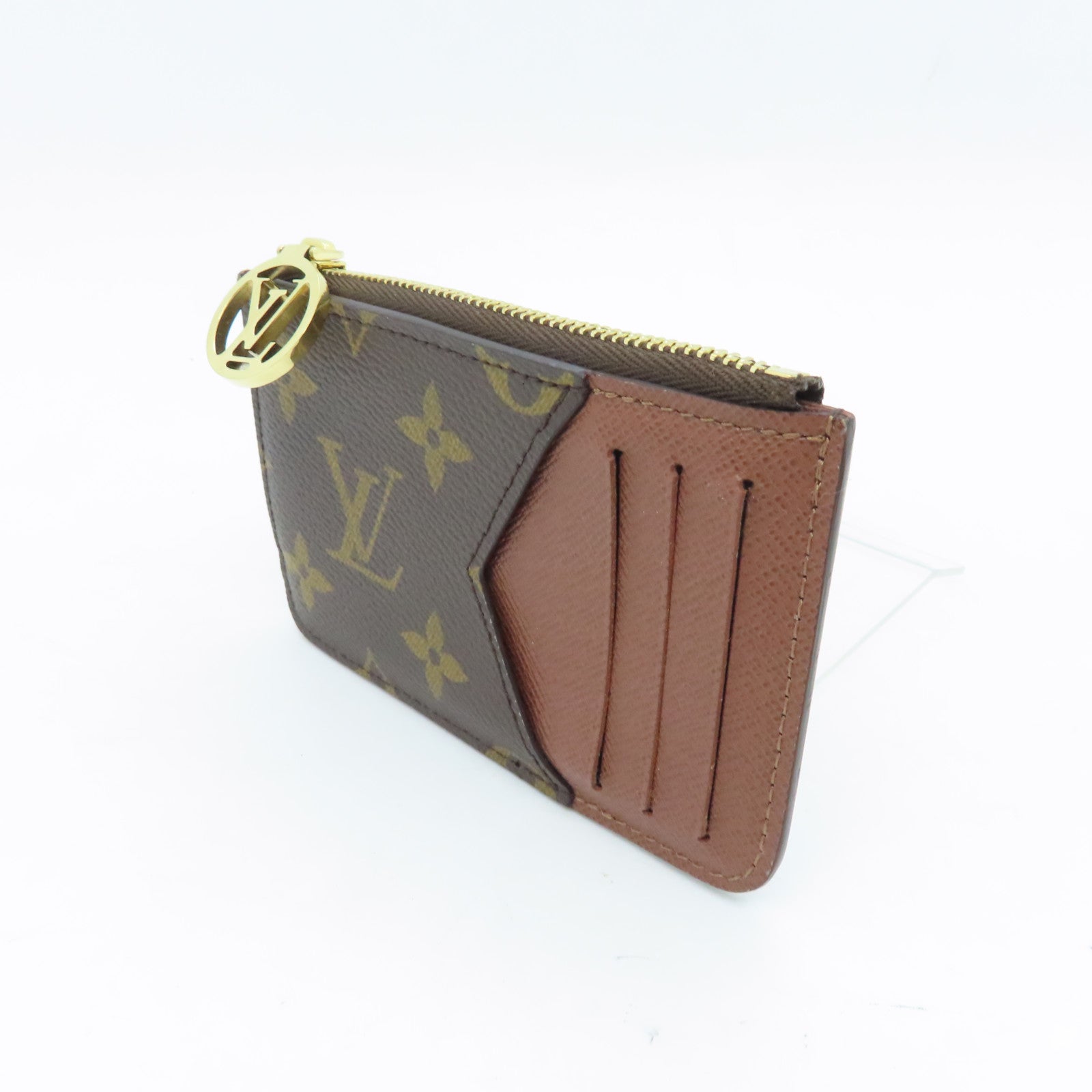LOUIS VUITTON Monogram Romy Gold Buckle Coin Purse Brown
