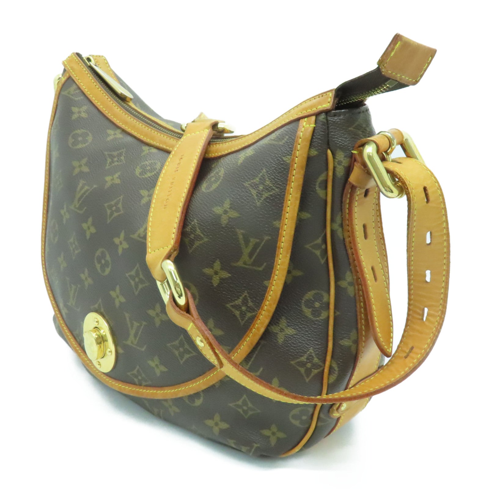 LOUIS VUITTON Monogram Tulum GM金扣肩背袋啡色