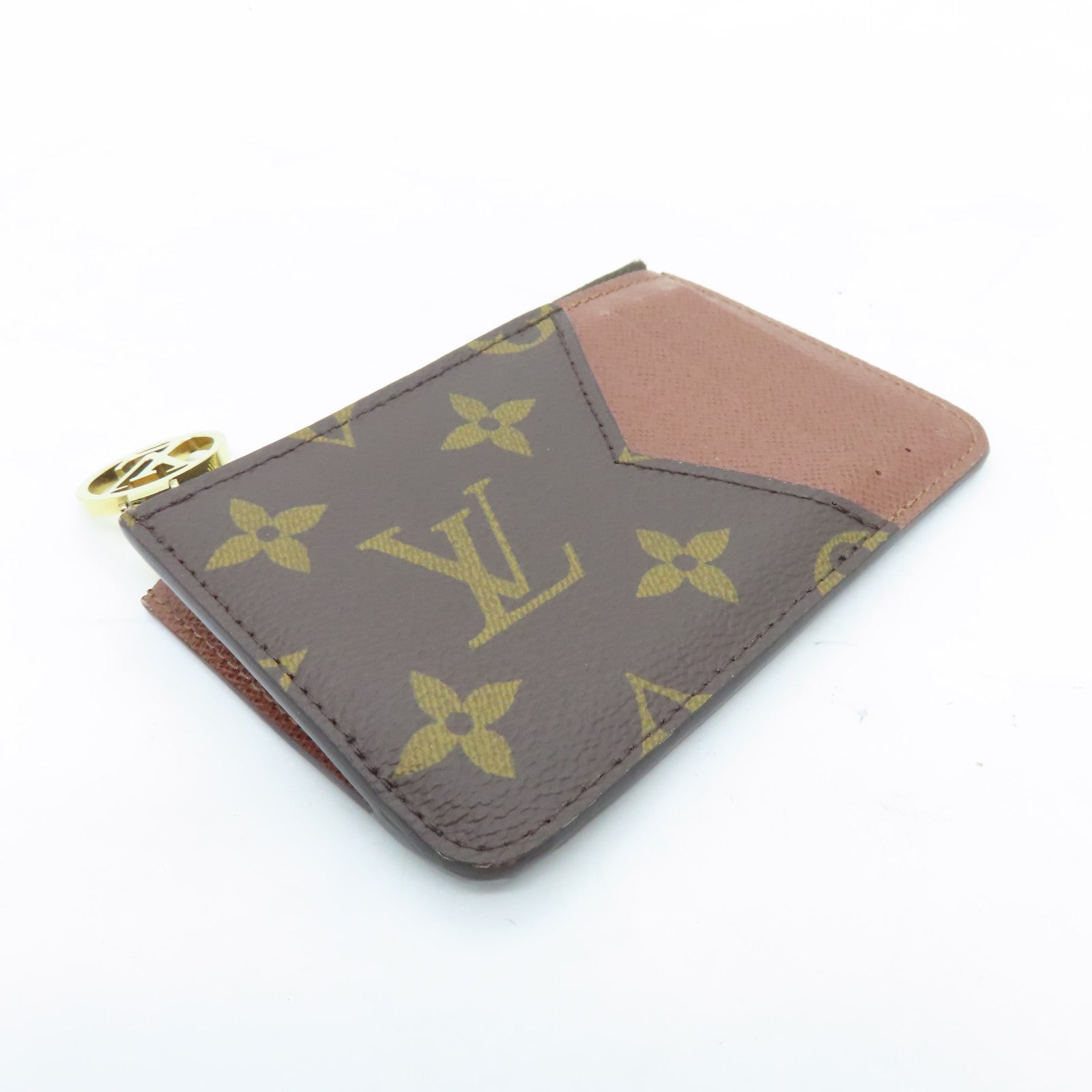 LOUIS VUITTON Monogram Romy Gold Buckle Coin Purse Brown