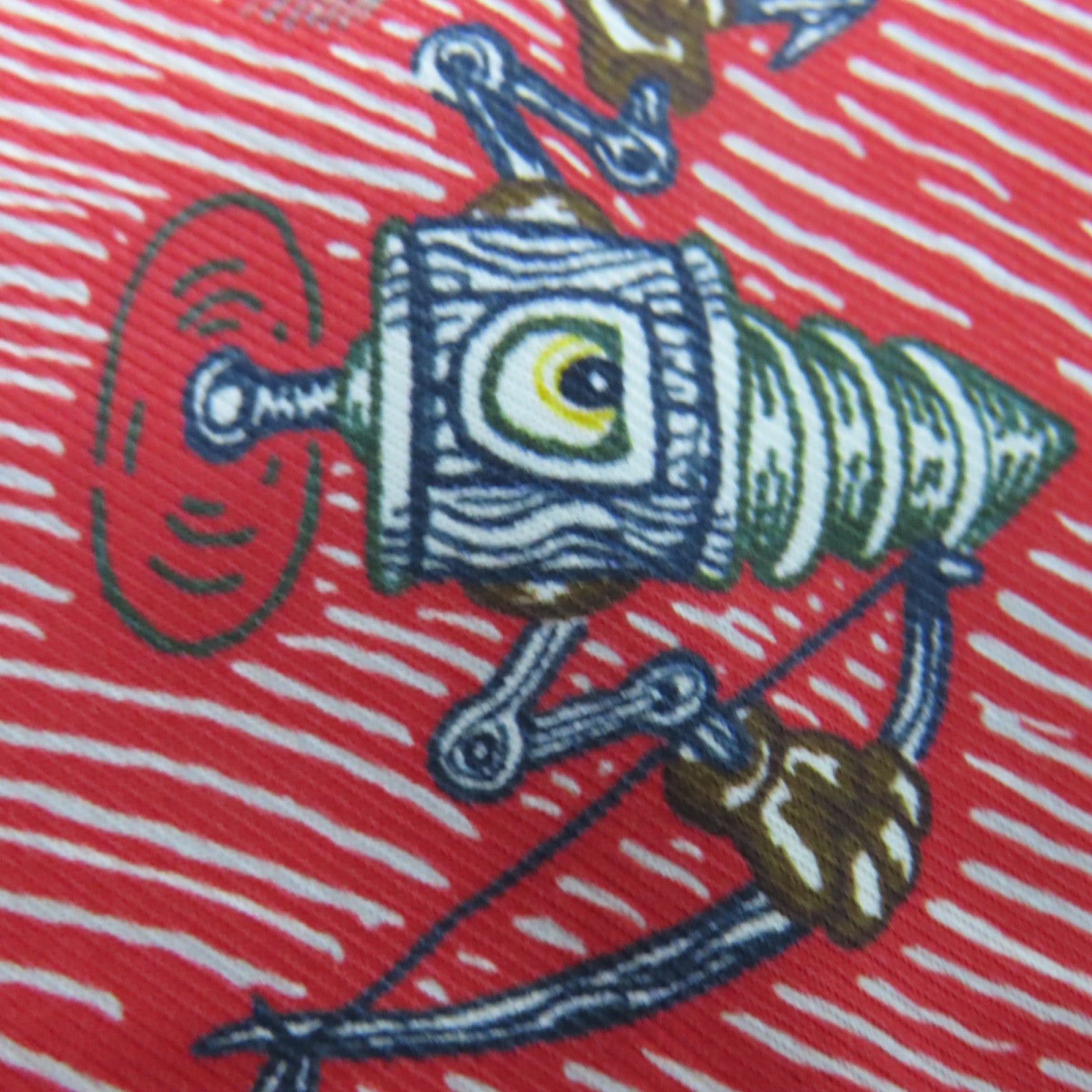 HERMES 絲質Twilly絲巾紅色/藍色
