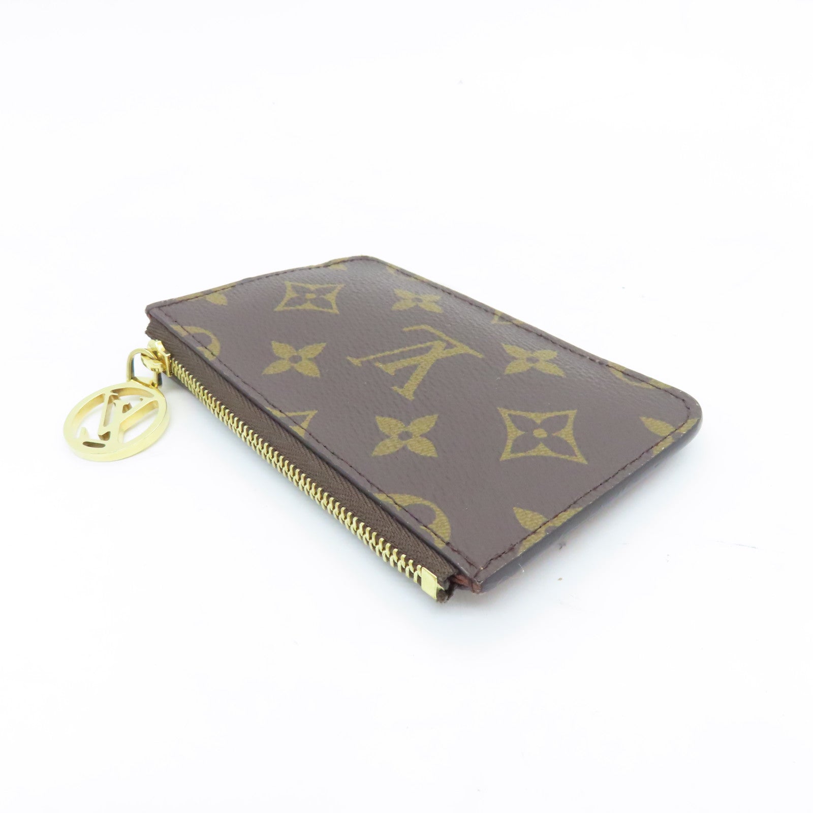LOUIS VUITTON Monogram Romy Gold Buckle Coin Purse Brown