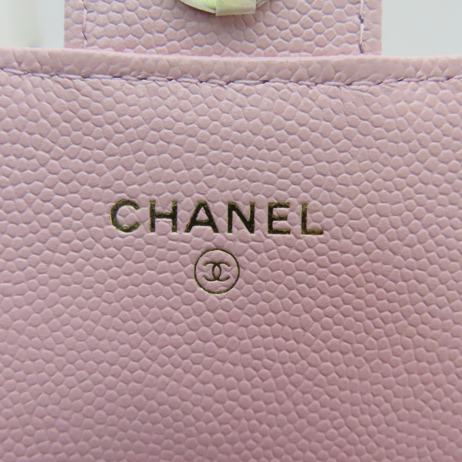CHANEL 菱格牛皮皮革Chain Shoulder金扣鏈帶肩背袋粉紅色