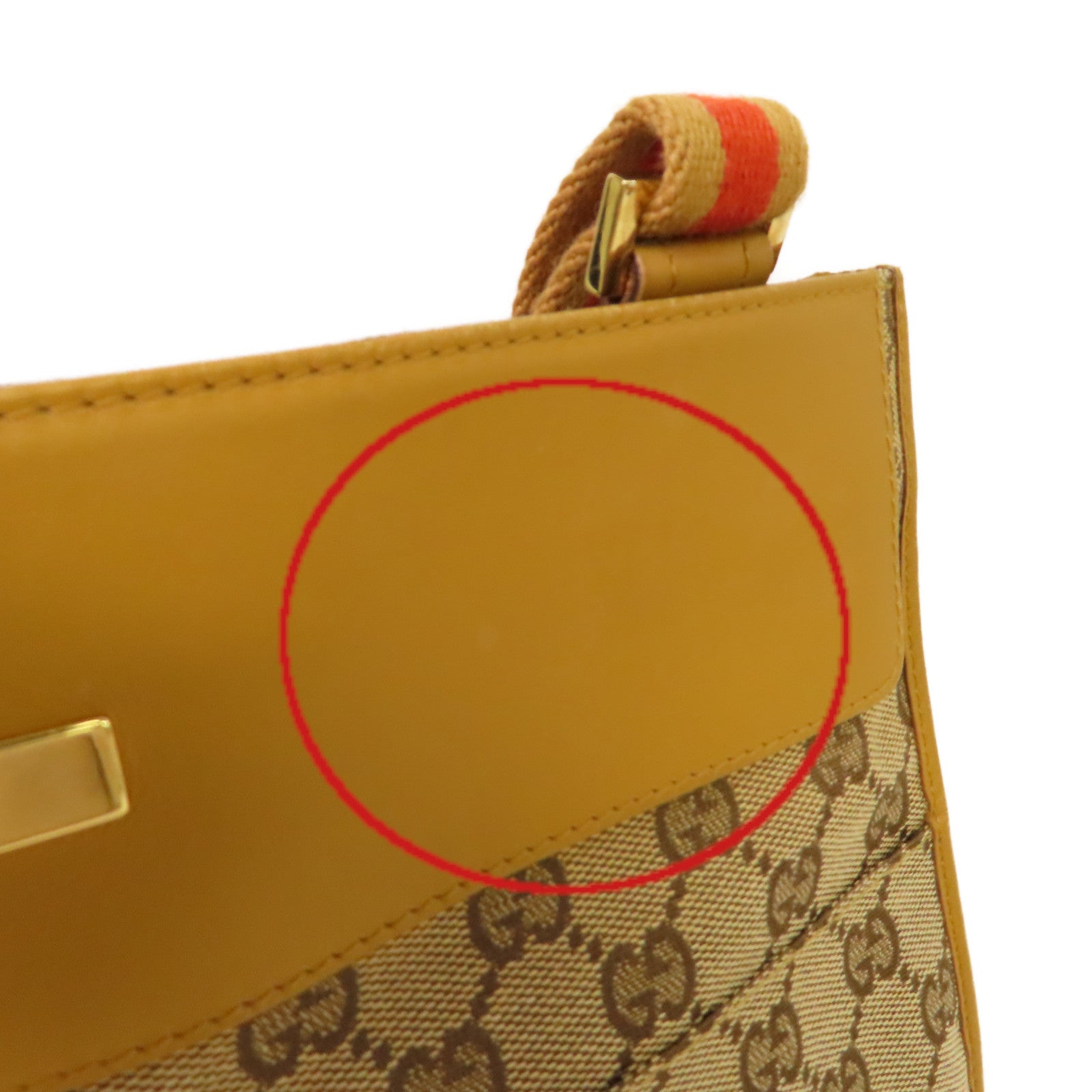 GUCCI GG帆布Shoulder Bag金扣肩背袋啡色