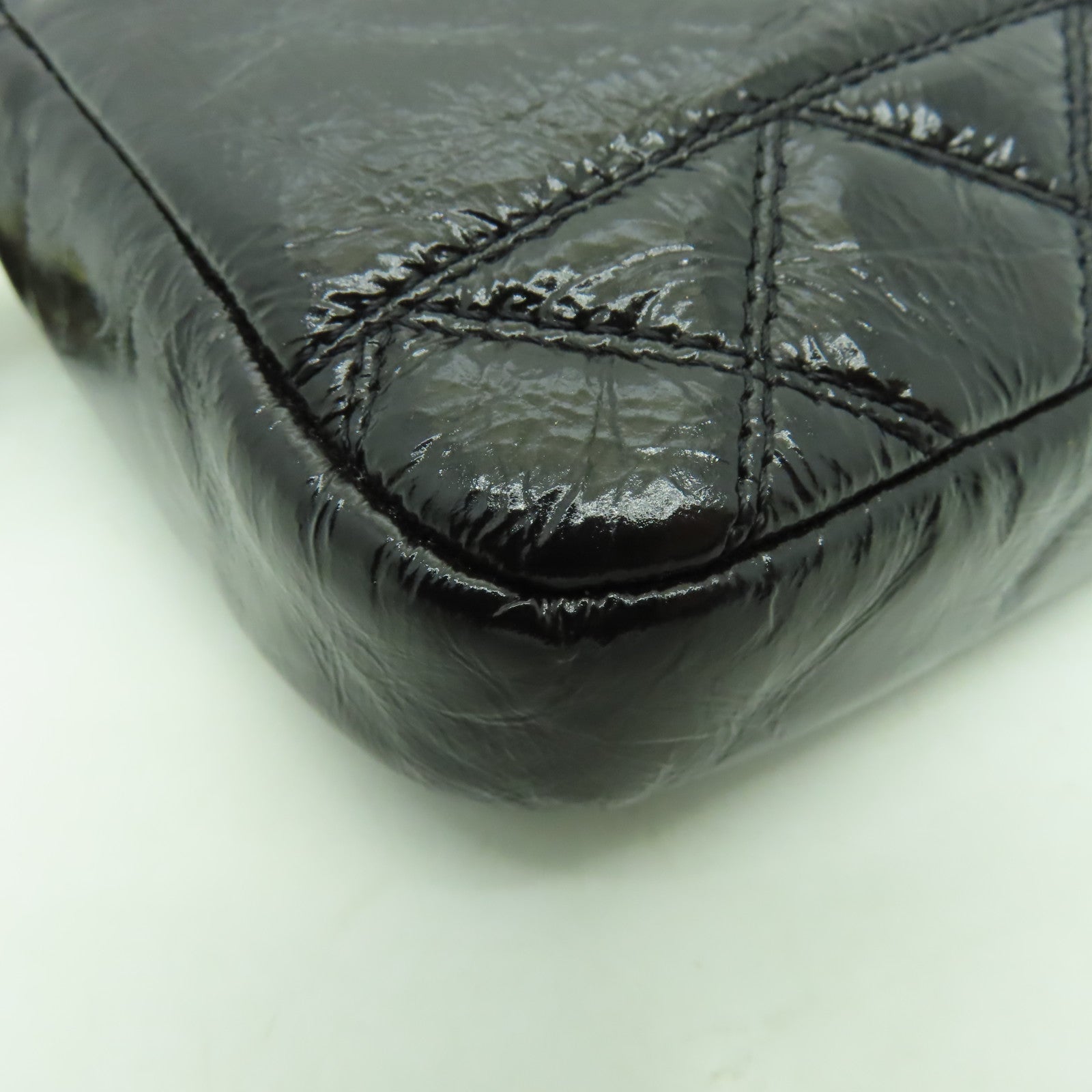 CHANEL 菱格牛皮皮革Double Zip WOC金扣鏈帶肩背袋黒色