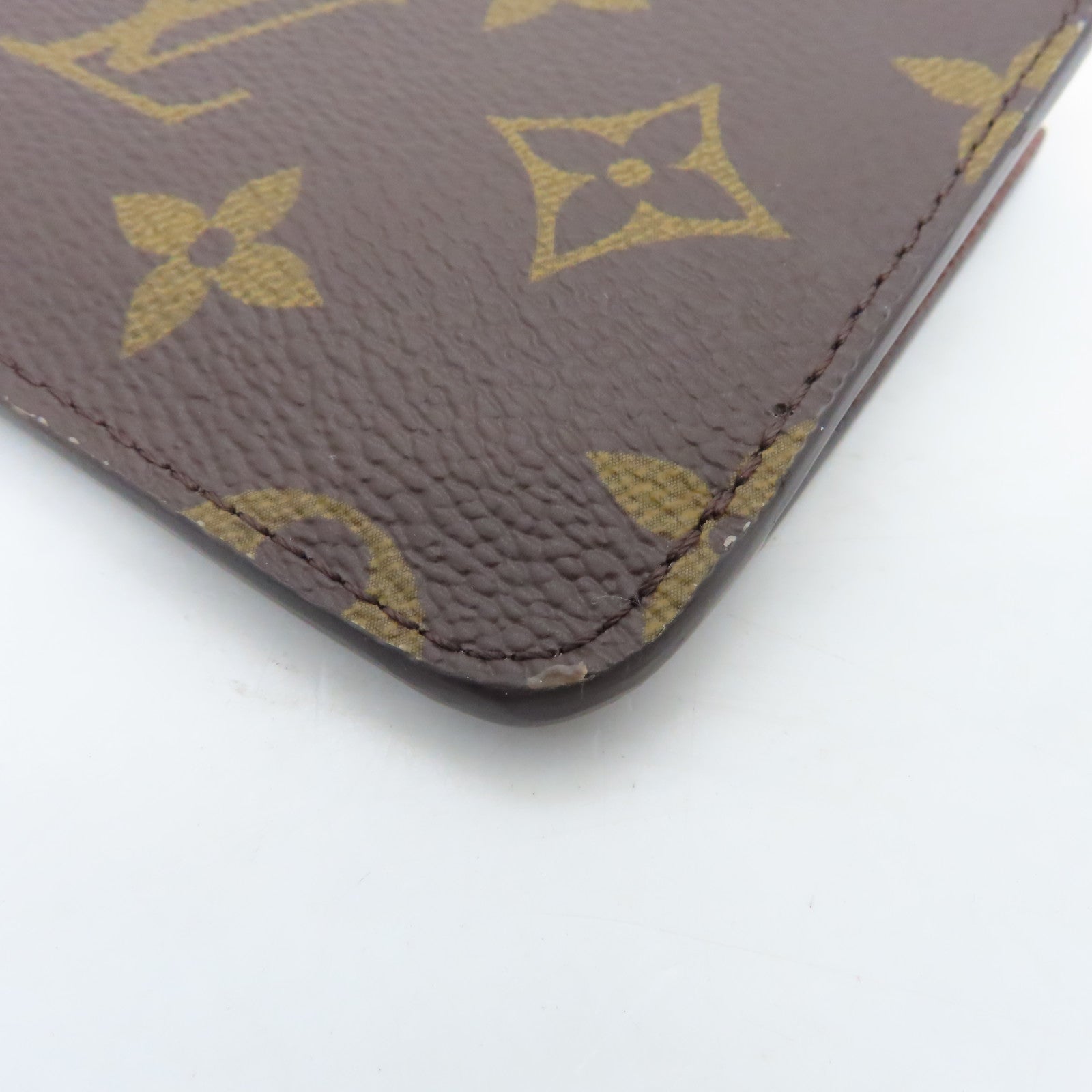 LOUIS VUITTON Monogram Romy Gold Buckle Coin Purse Brown
