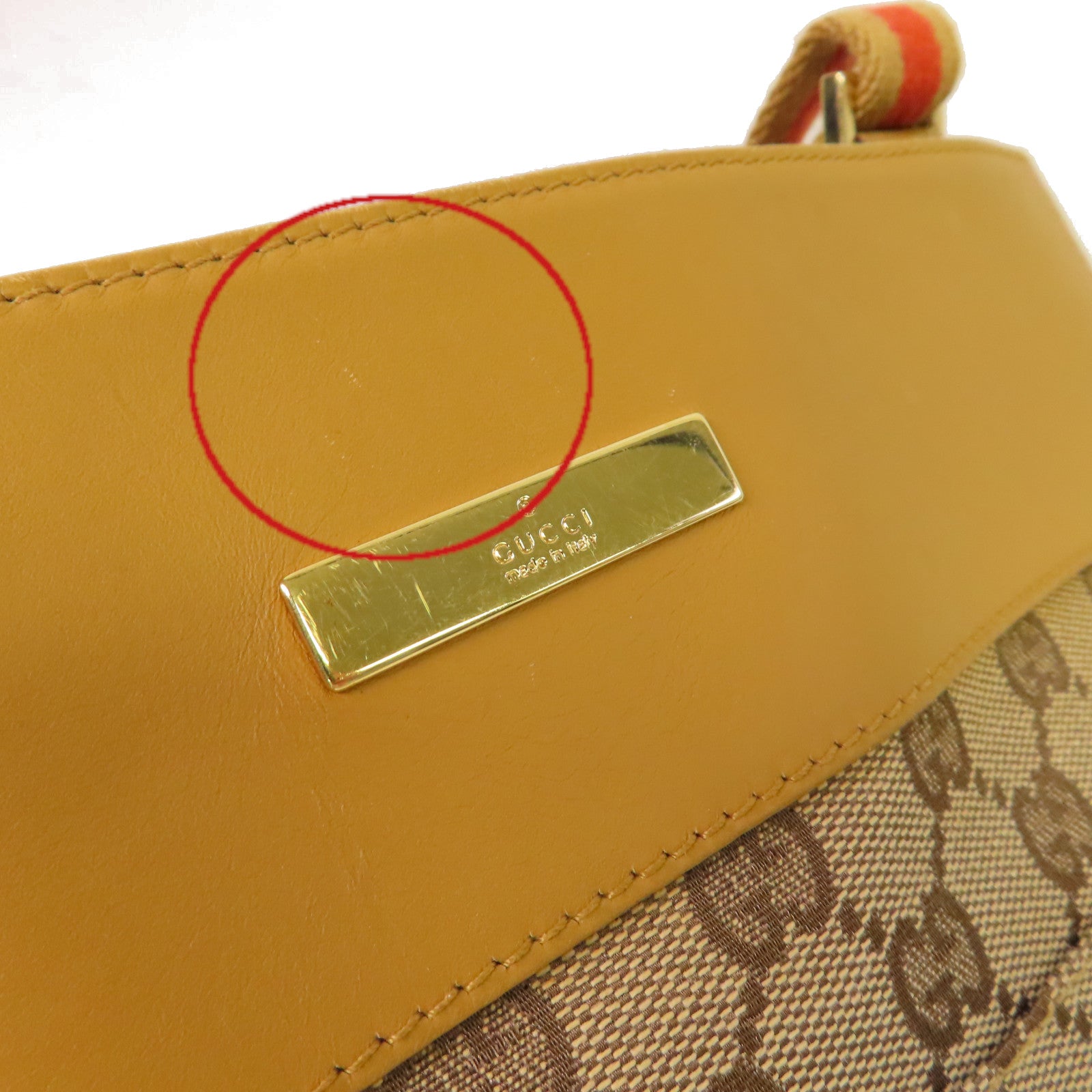 GUCCI GG帆布Shoulder Bag金扣肩背袋啡色