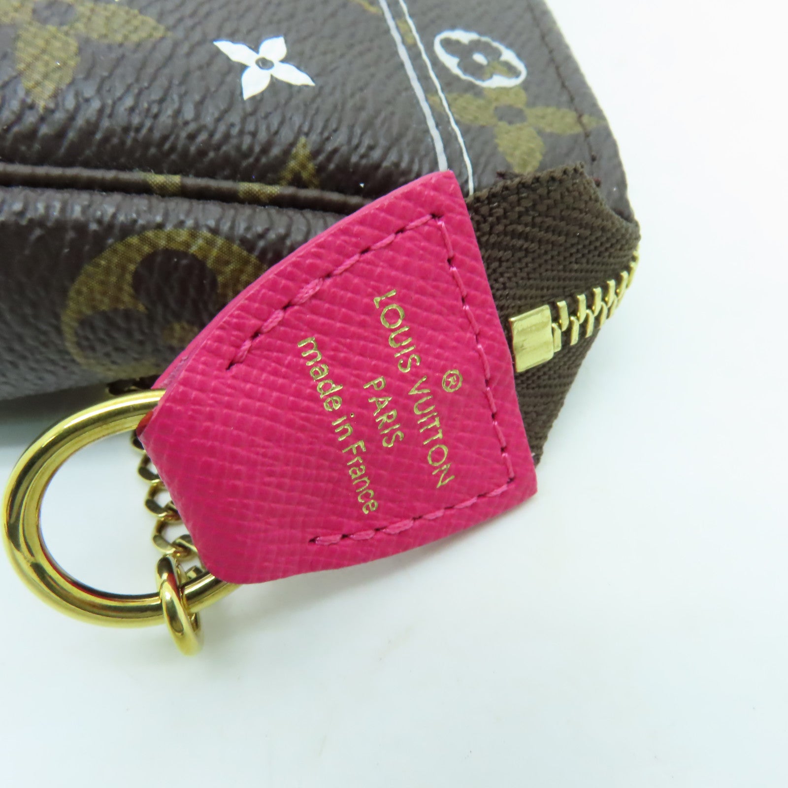LOUIS VUITTON Monogram Vivienne Mini Pochette Accessoi金扣鏈帶肩背袋棕色