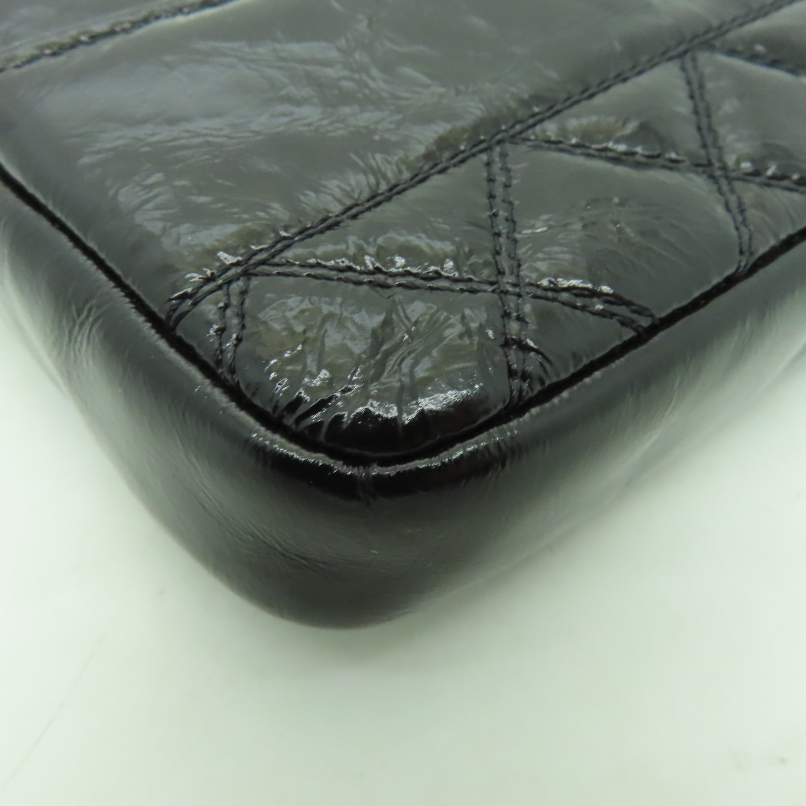 CHANEL 菱格牛皮皮革Double Zip WOC金扣鏈帶肩背袋黒色