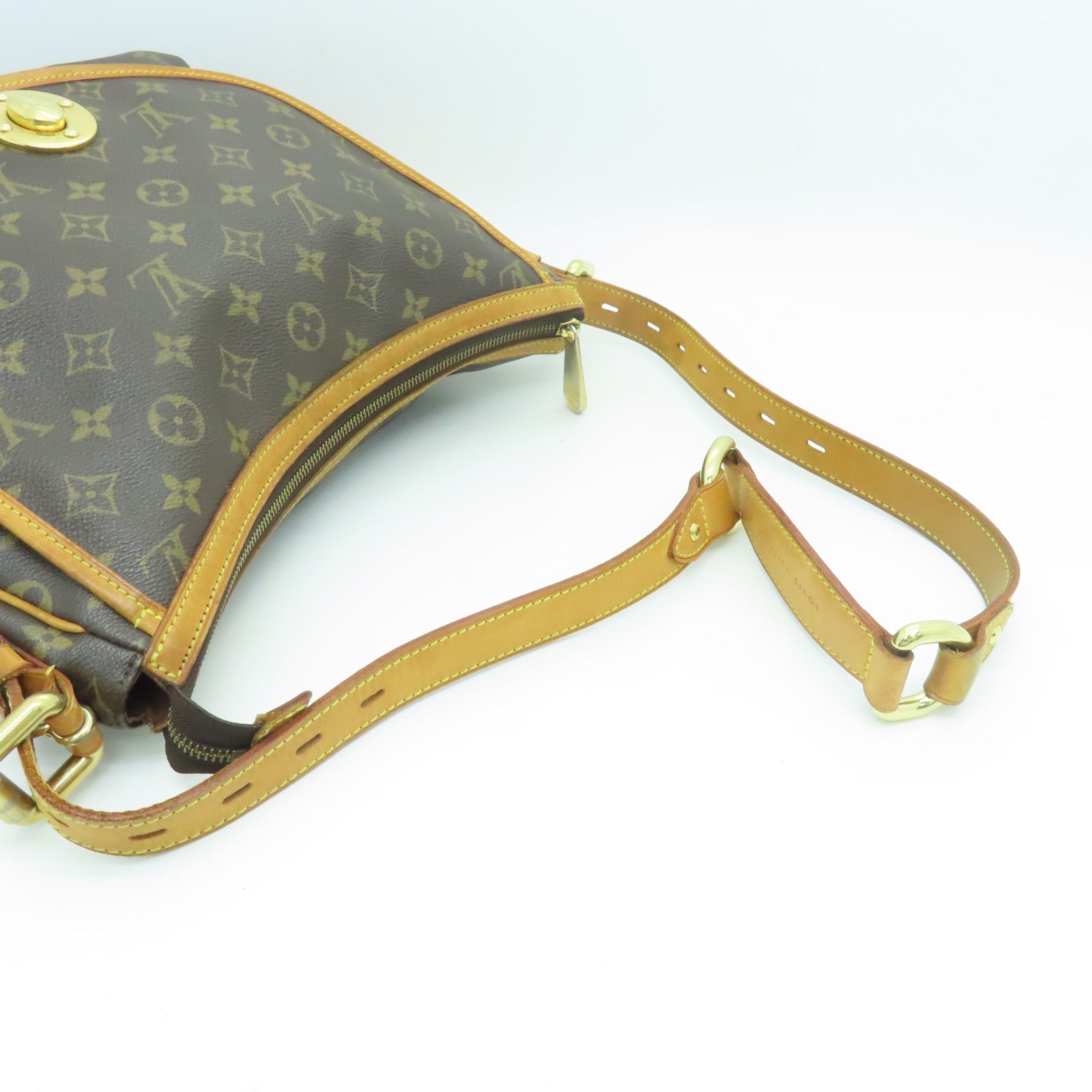 LOUIS VUITTON Monogram Tulum GM金扣肩背袋啡色