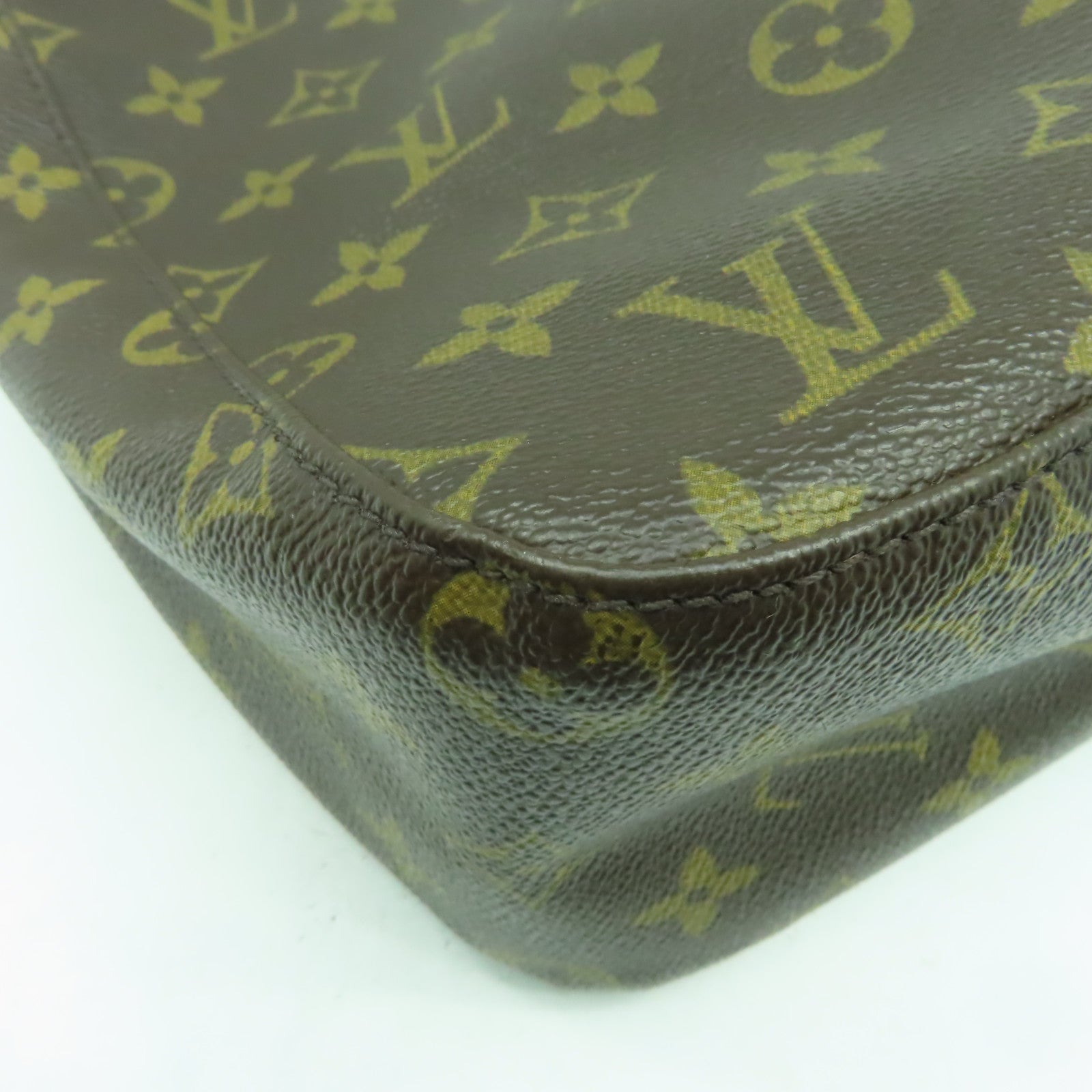 LOUIS VUITTON Monogram Looping MM金扣肩背袋啡色