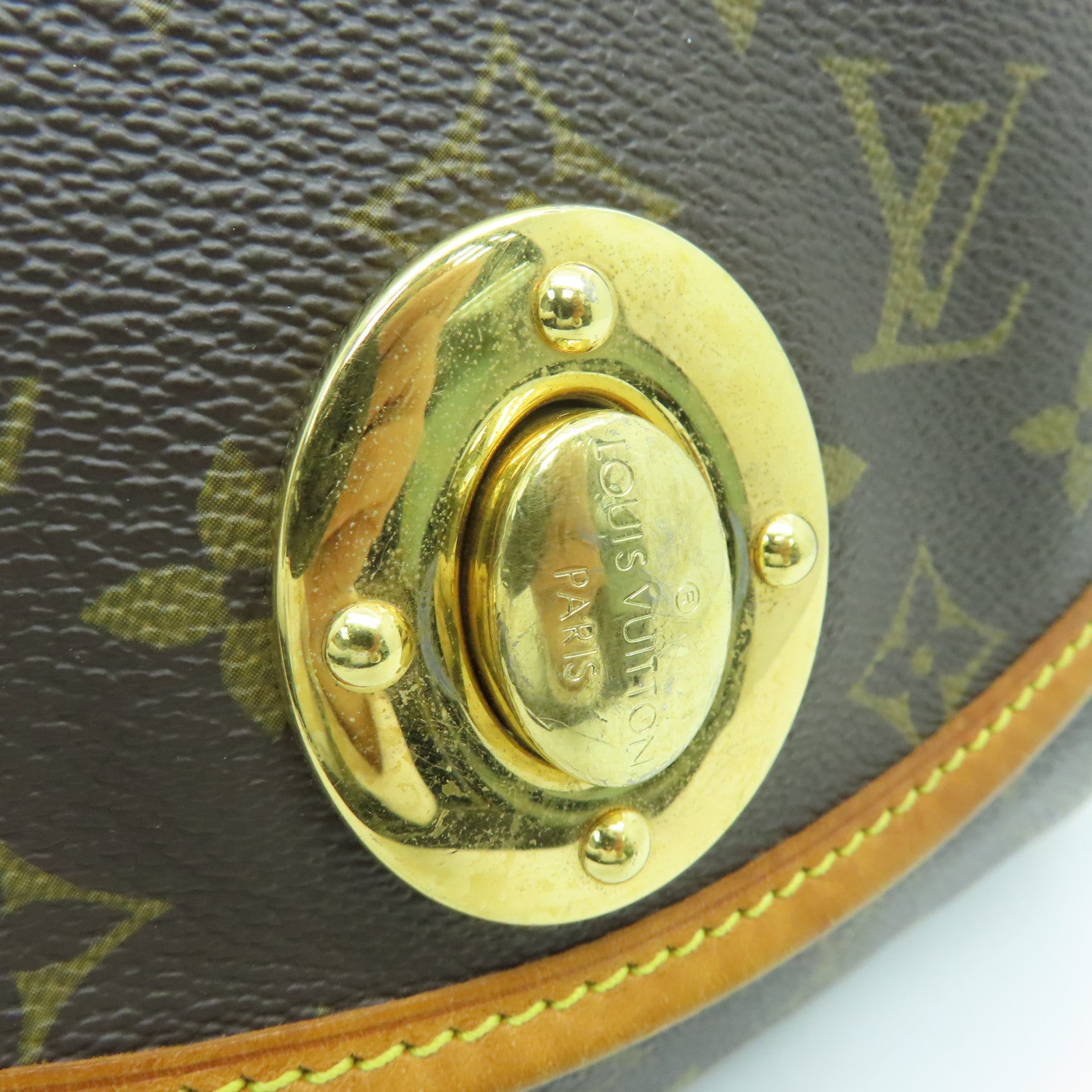 LOUIS VUITTON Monogram Tulum GM金扣肩背袋啡色
