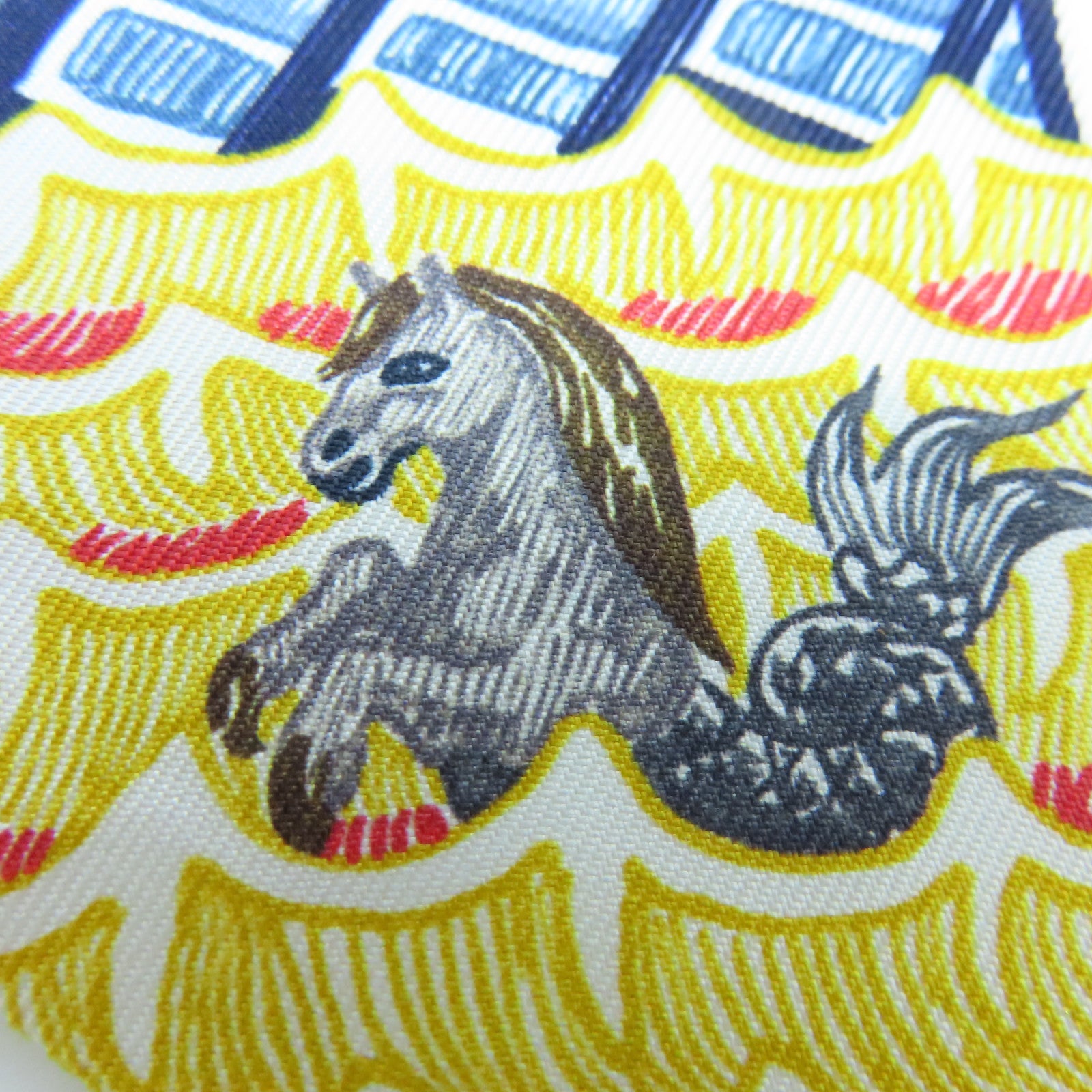 HERMES 絲質Twilly絲巾紅色/藍色