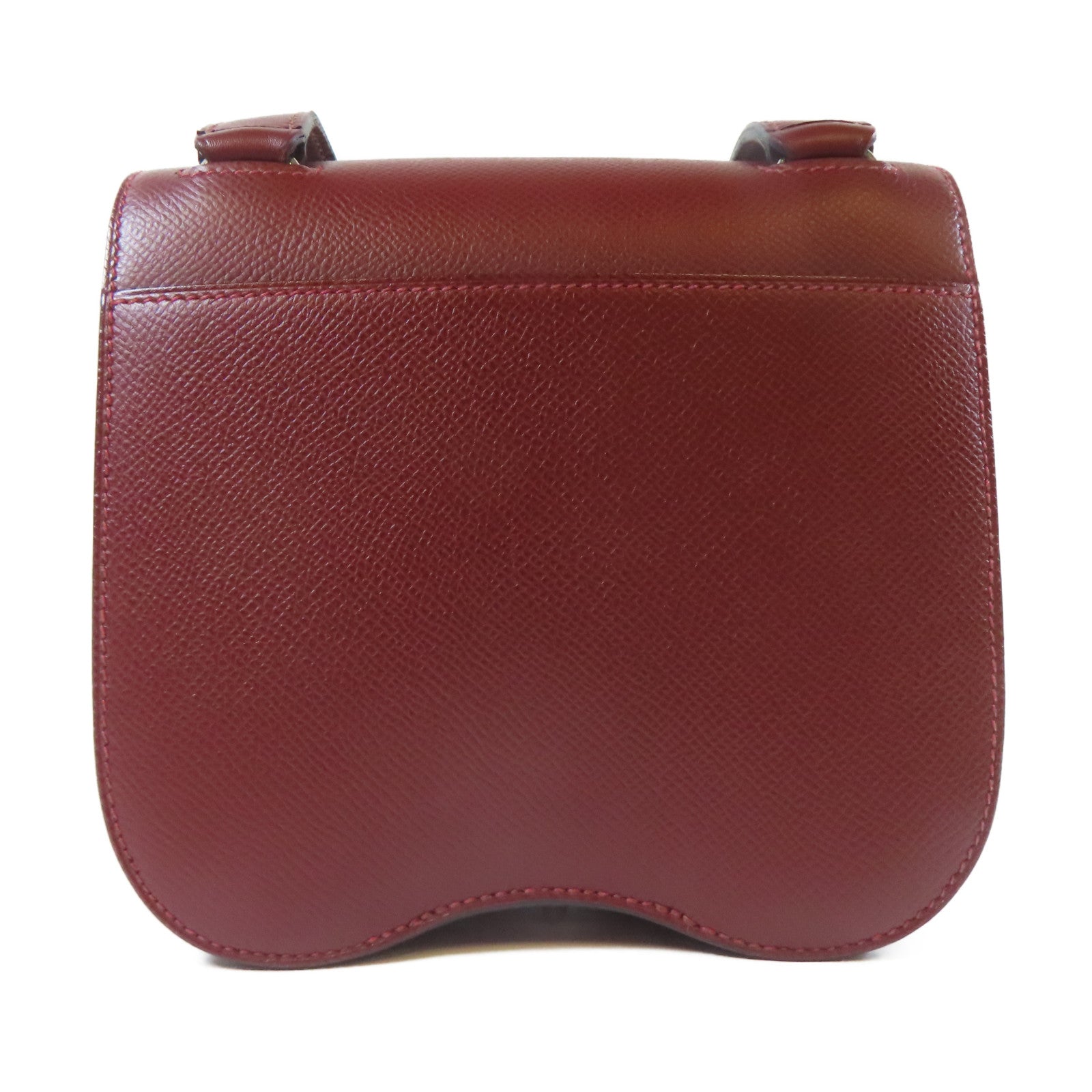 HERMES Veau Epsom皮革Della Cavaller Mini銀扣肩背袋紅色