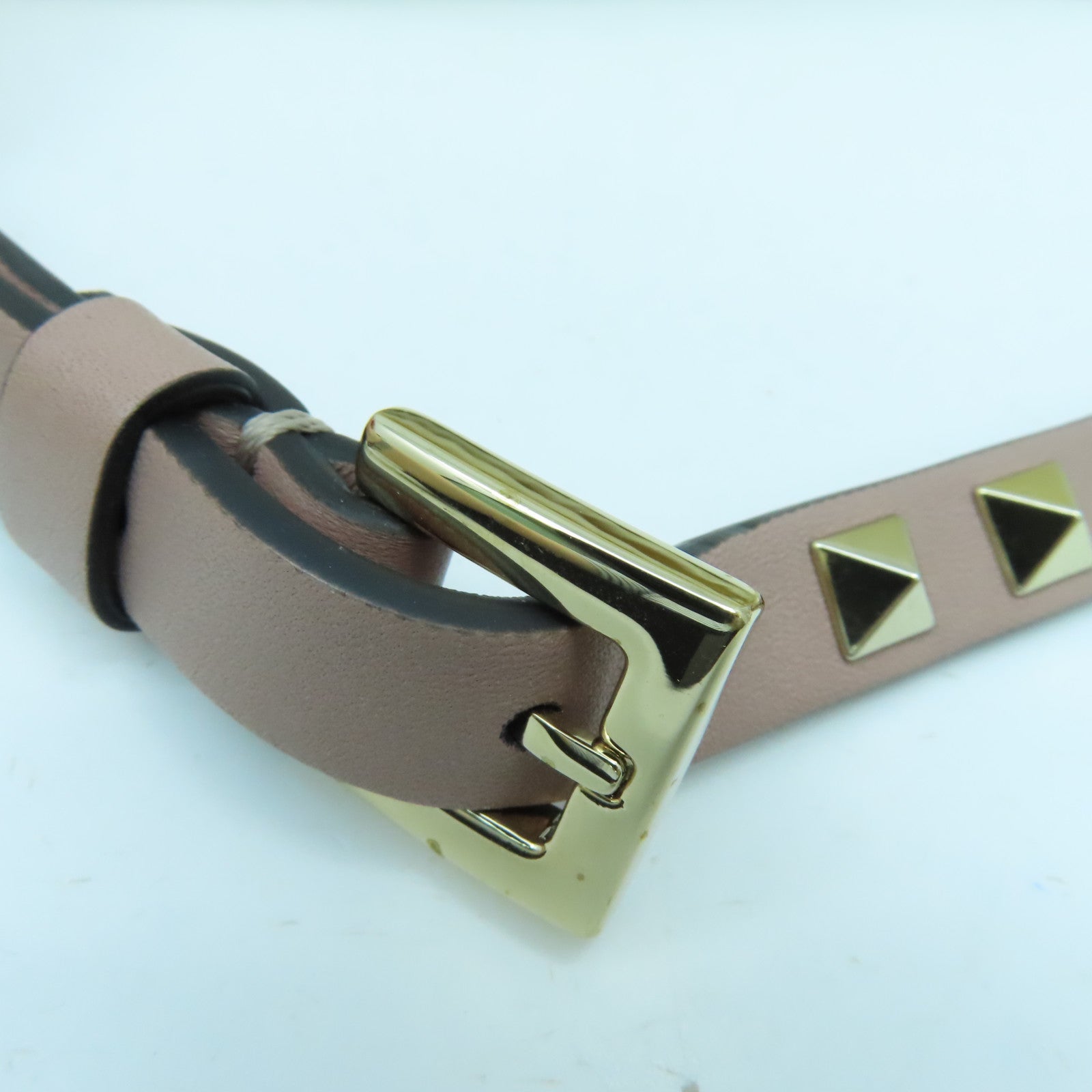 Valentino Calfskin Leather Garavani Rockstud Bag Gold Buckle Shoulder Bag Pink