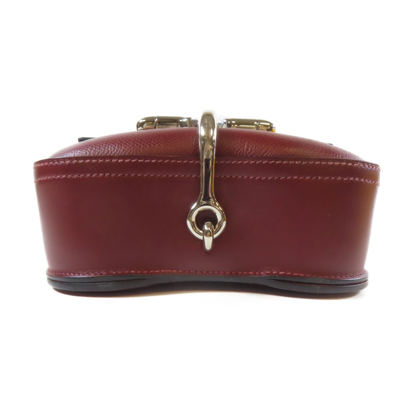 HERMES Veau Epsom皮革Della Cavaller Mini銀扣肩背袋紅色