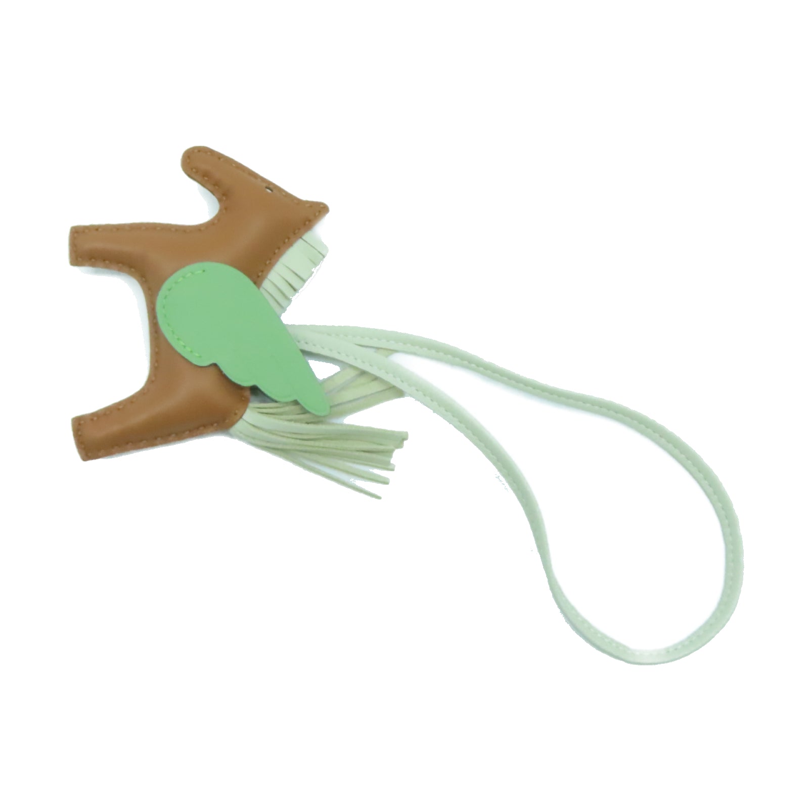 HERMES Swift皮革Rodeo Pegase MM掛飾Gold經典駝色/Vert Criquet牛油果綠/Nata奶油白色