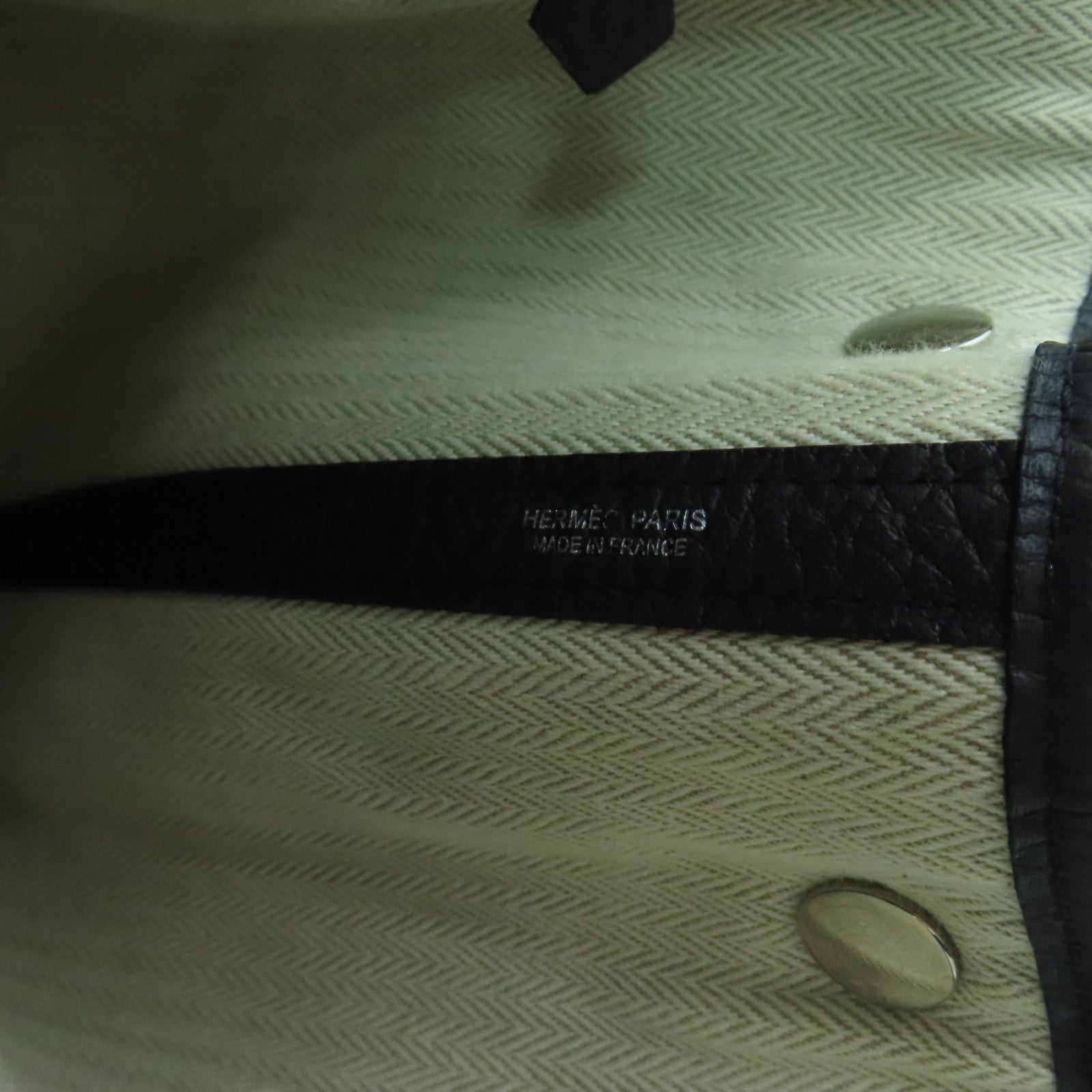 HERMES Negonda皮革Garden Party PM銀扣手挽袋黑色