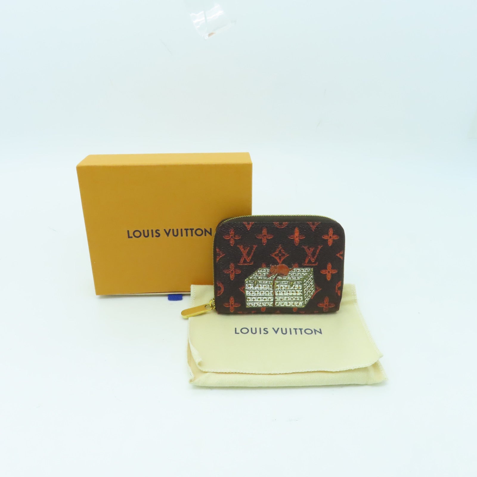 LOUIS VUITTON Catogram Zippy Coin Purse金扣零錢包棕色