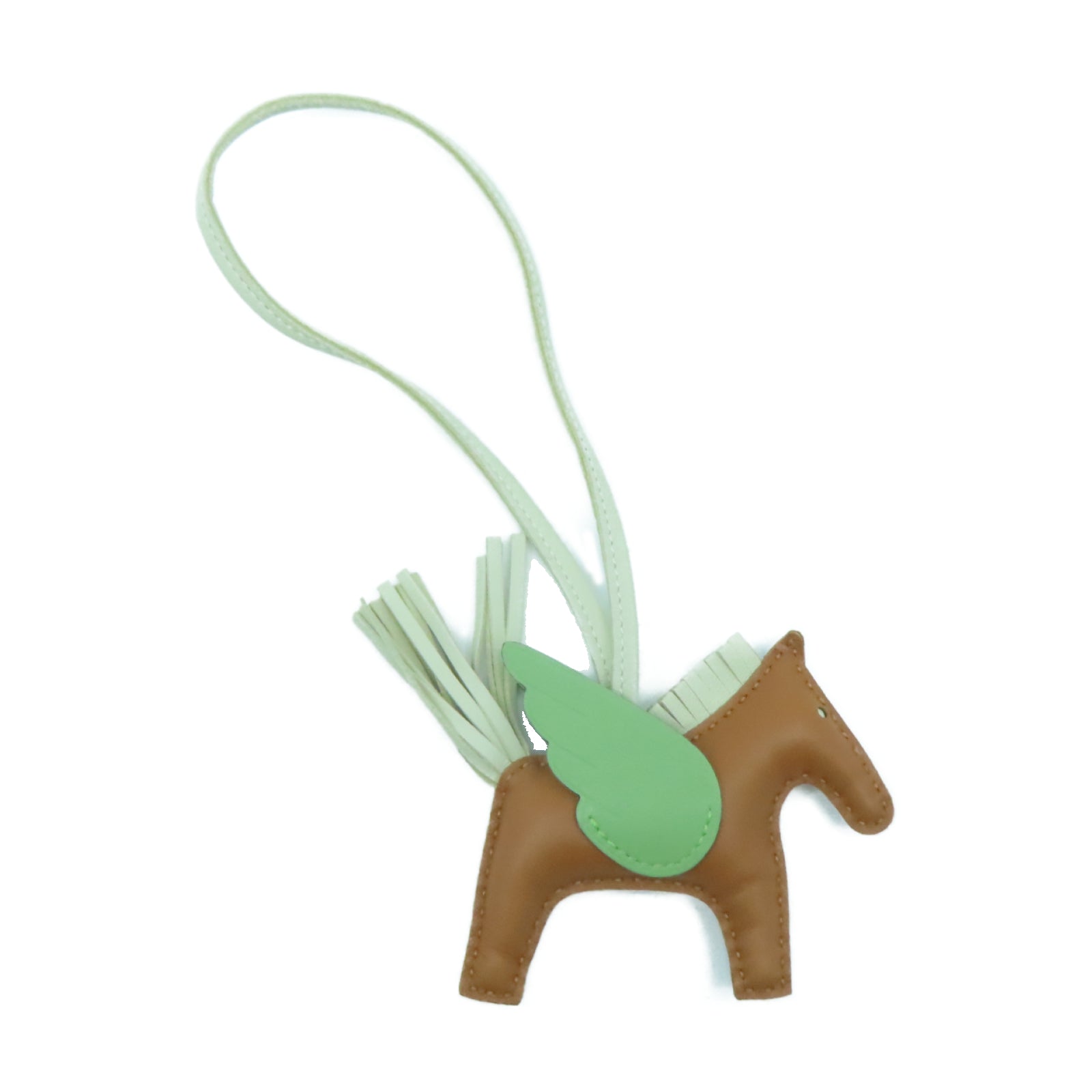 HERMES Swift皮革Rodeo Pegase MM掛飾Gold經典駝色/Vert Criquet牛油果綠/Nata奶油白色