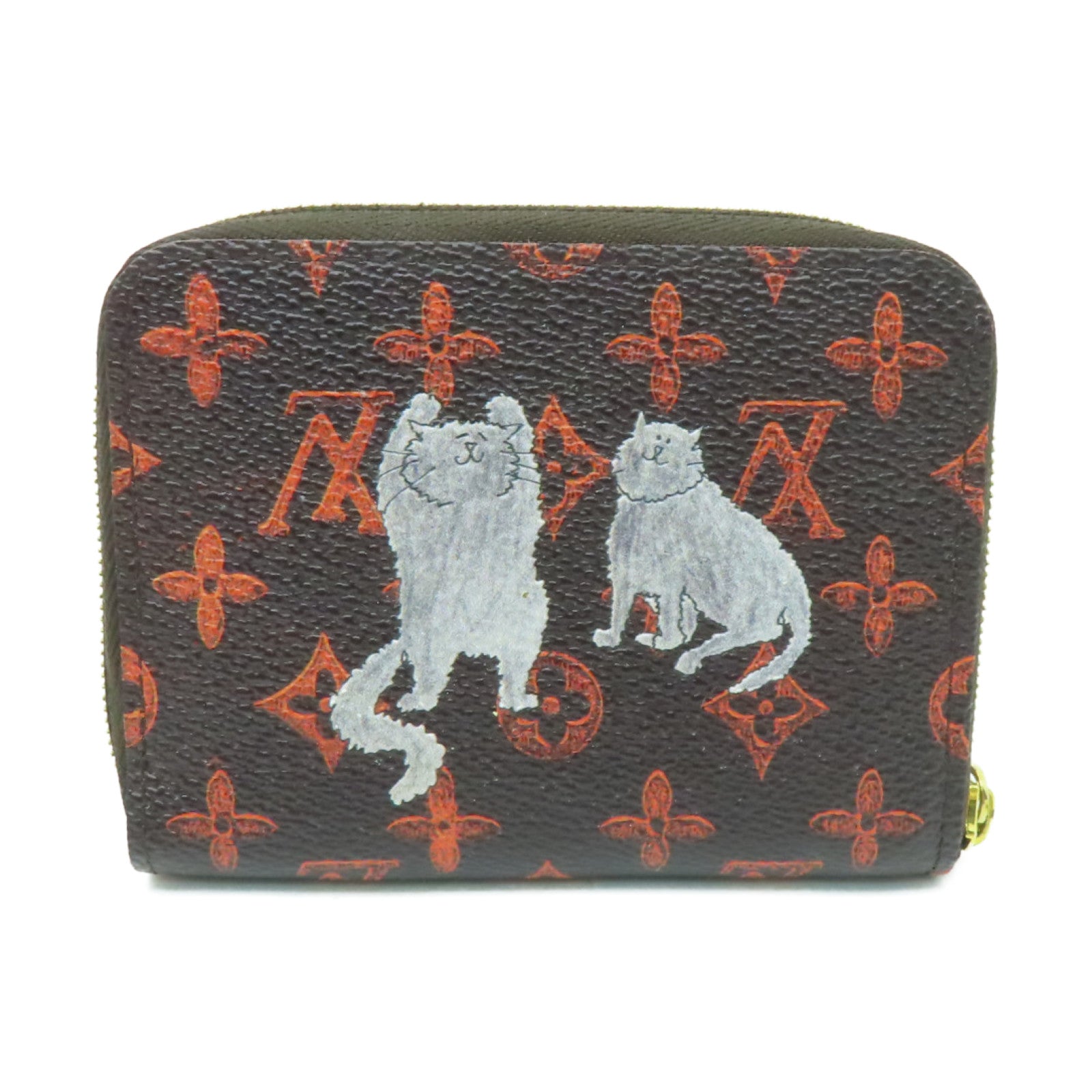 LOUIS VUITTON Catogram Zippy Coin Purse金扣零錢包棕色